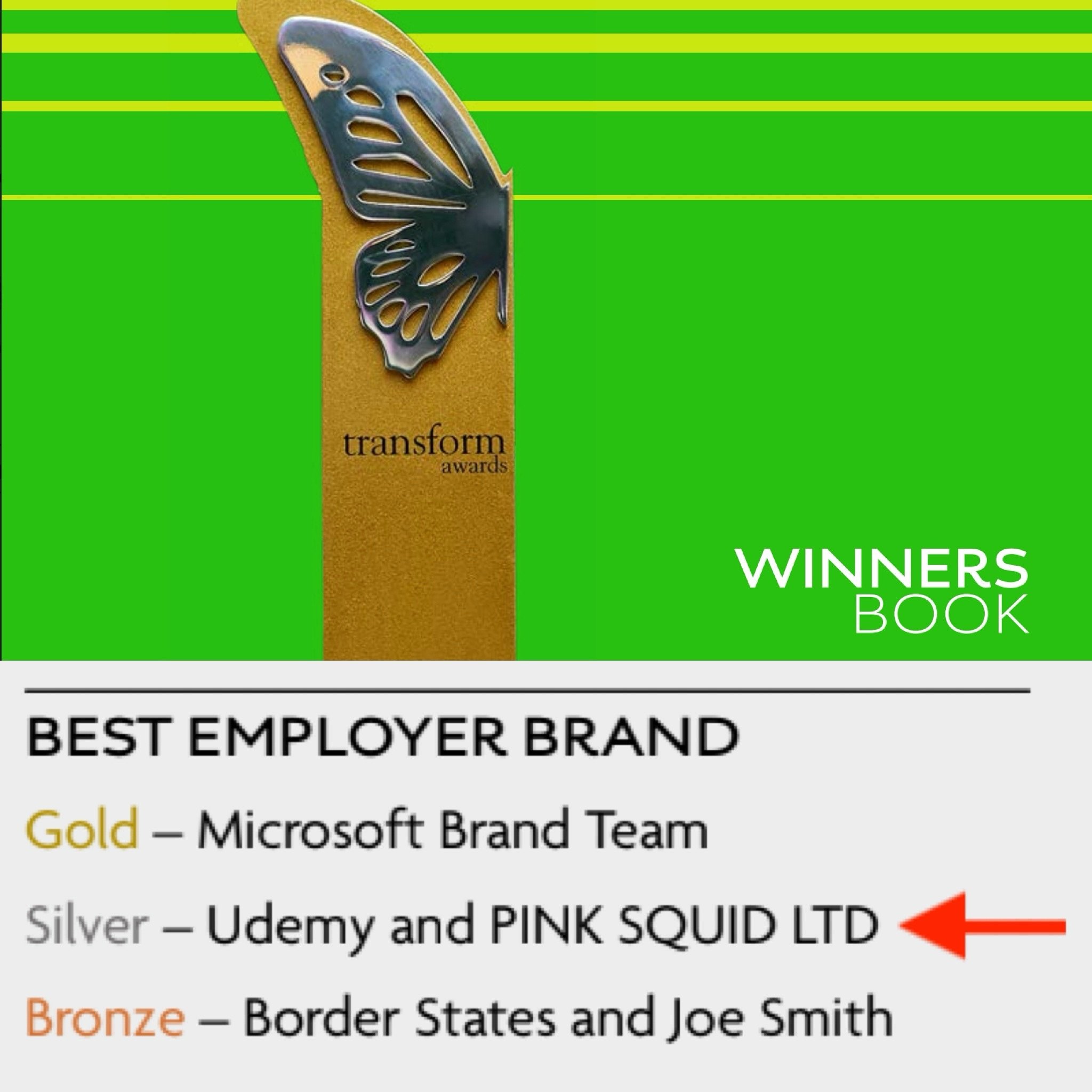 I&rsquo;m thrilled to announce that the employer brand I developed with @pink_squid at @udemy has won the Silver Medal for Best Employer Brand at the @transform_magazine Awards North America 2024! @microsoft took the top spot! 

Huge thanks to our am