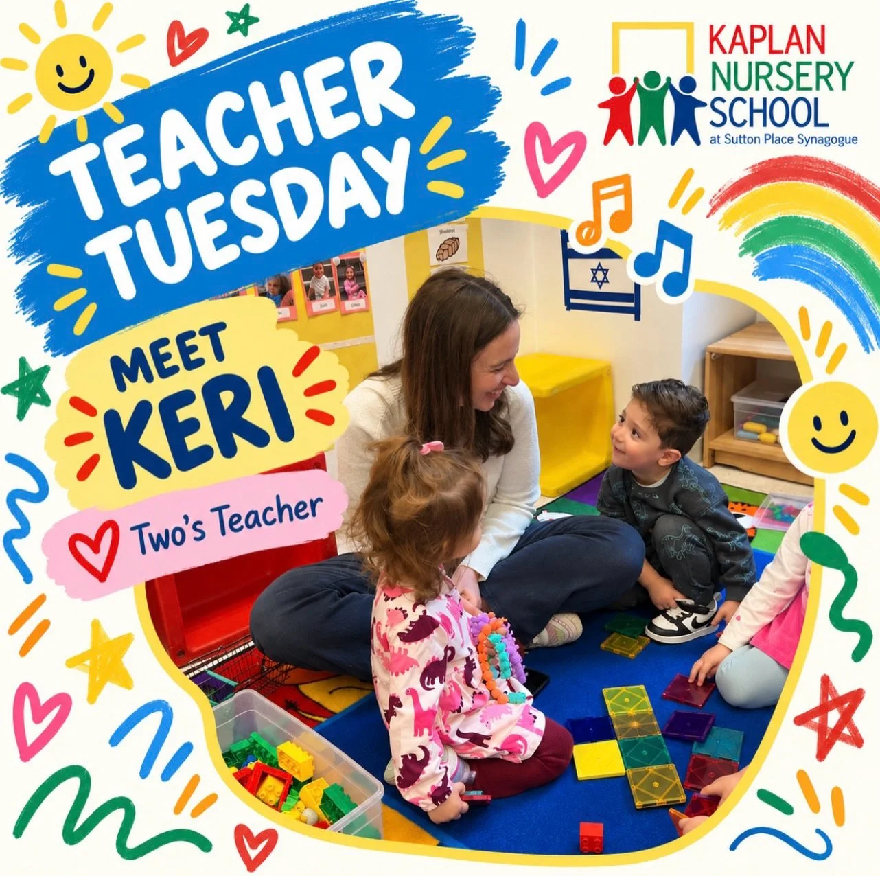 💙 Teacher Tuesday: Meet Keri!

This year marks 10 years of Keri at Kaplan Nursery School! As one of our Two&rsquo;s teachers, Keri loves watching how much children grow throughout the year, discovering new things and experiencing so many firsts. Hav