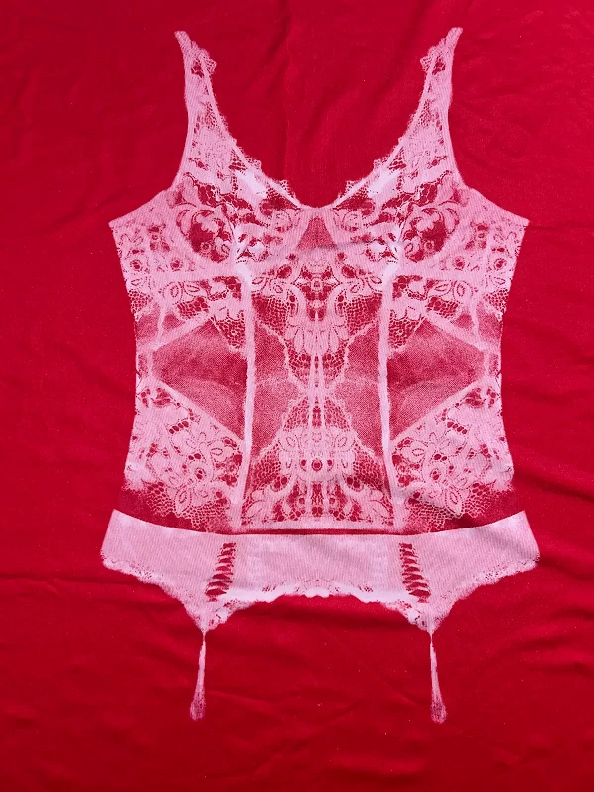SAMPLE FABRIC - PINK & RED LINGERIE