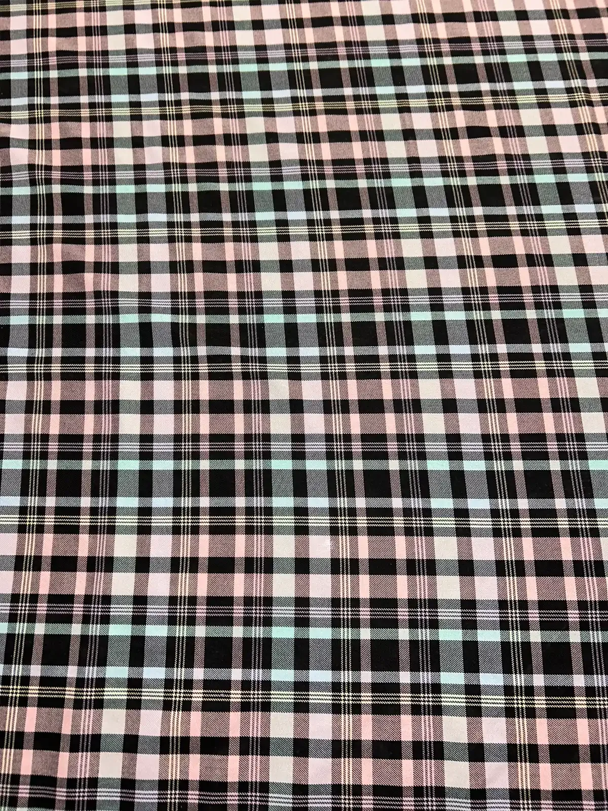 SAMPLE FABRIC - PINK & BLUE TARTAN
