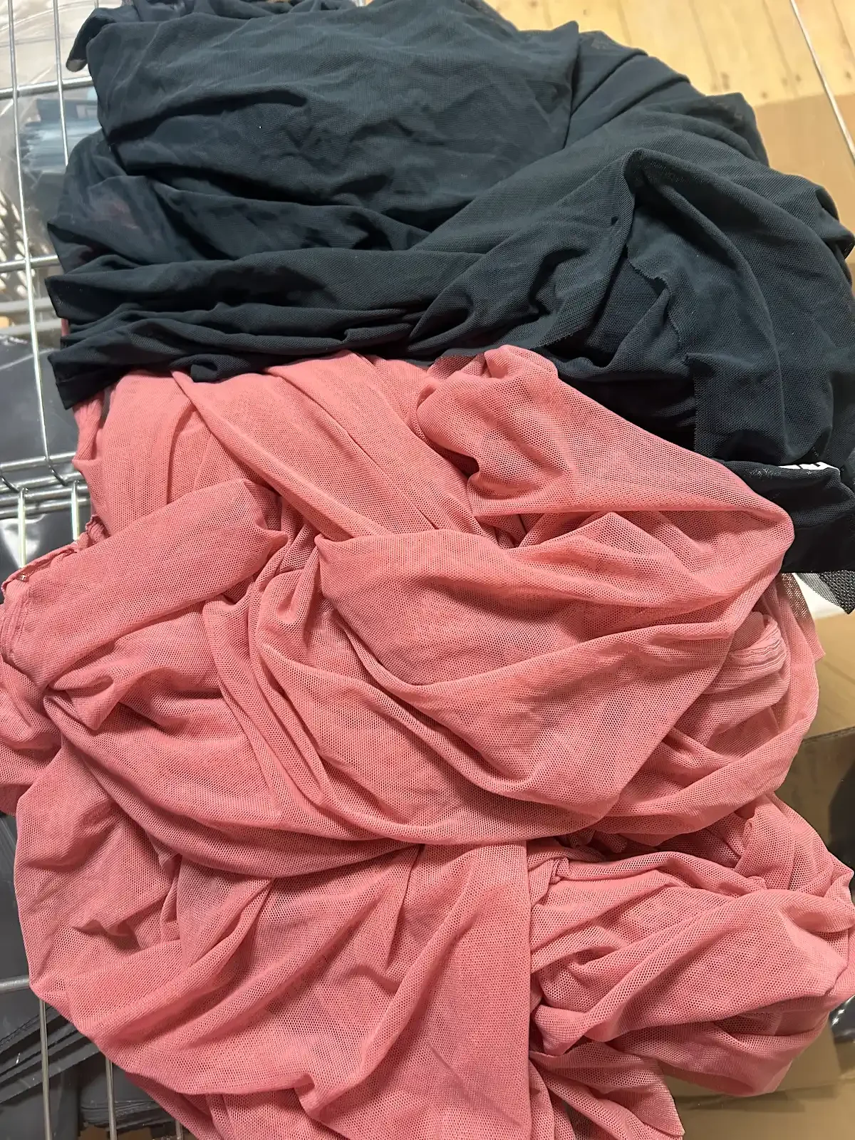 SAMPLE FABRIC - PINK & CHARCOAL MESH