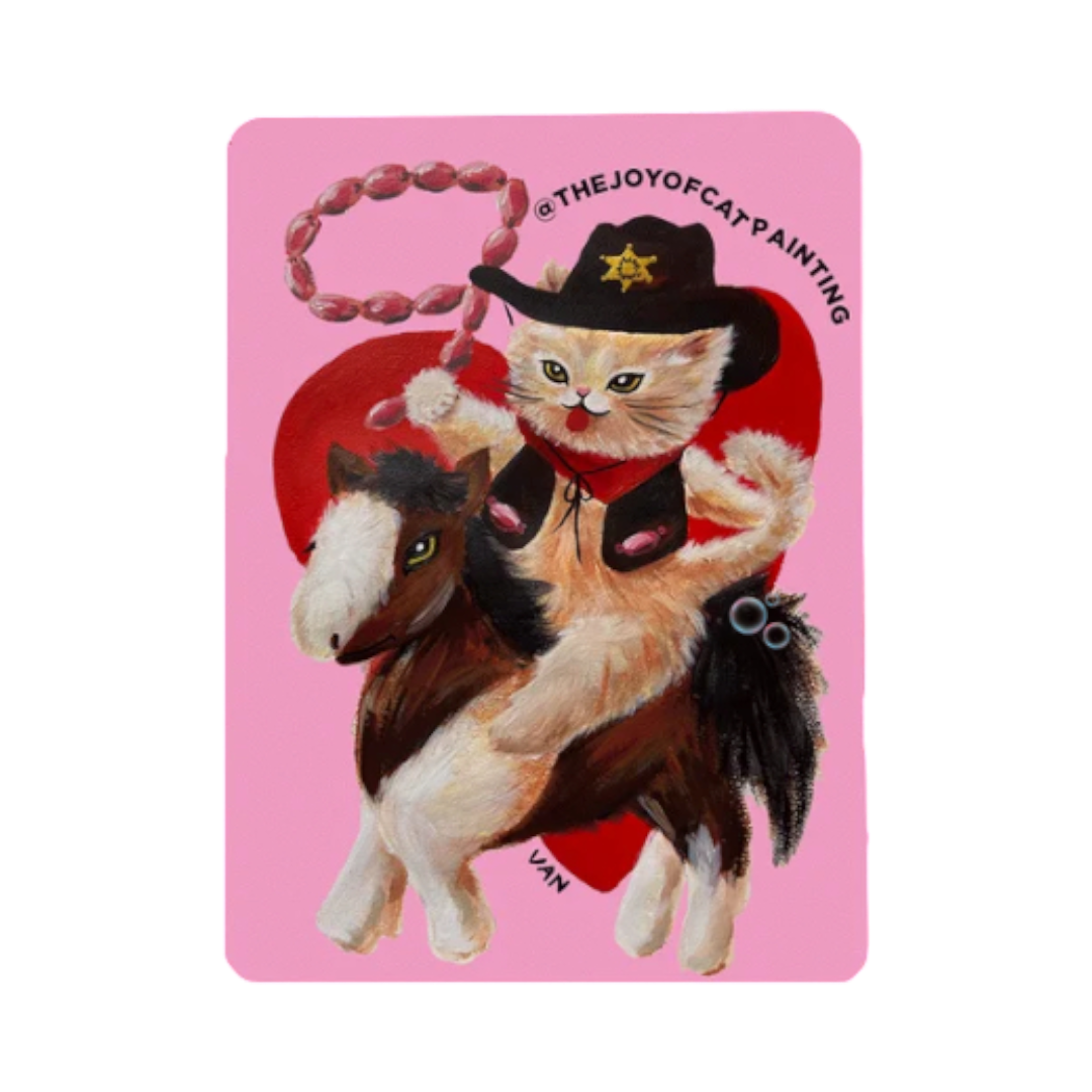 THE JOY OF CAT PAINTING 3D LENTICULAR STICKER & POSTCARD SET