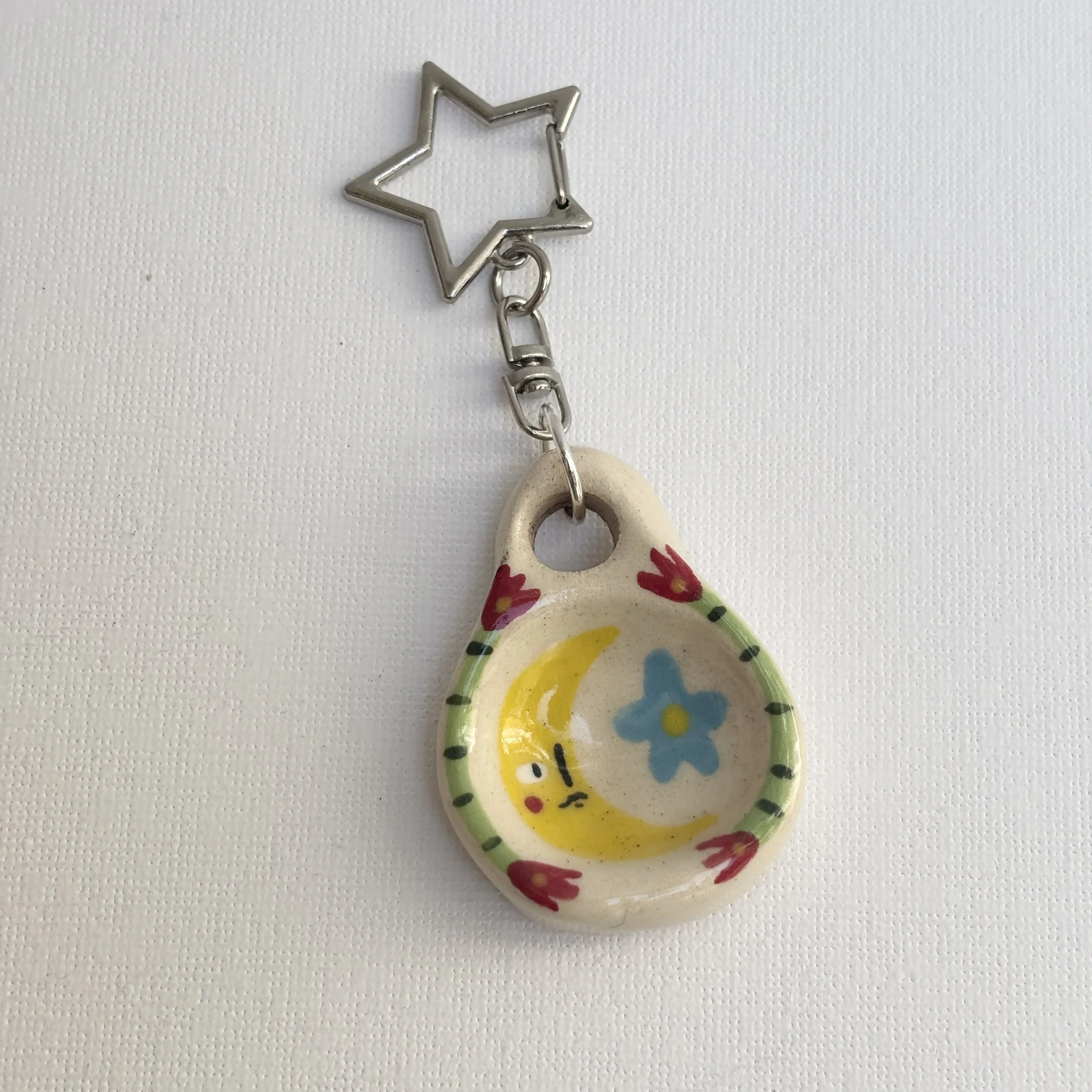 MOON WORRY STONE KEYRING