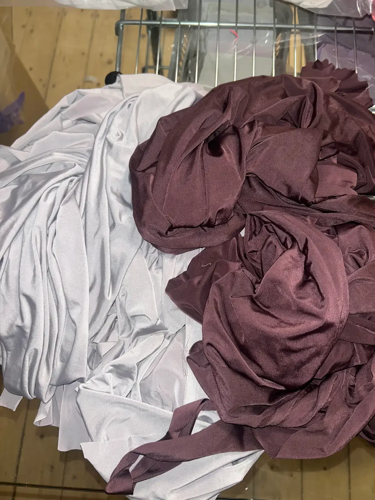 SAMPLE FABRIC - SILVER & PLUM MIX SMALL