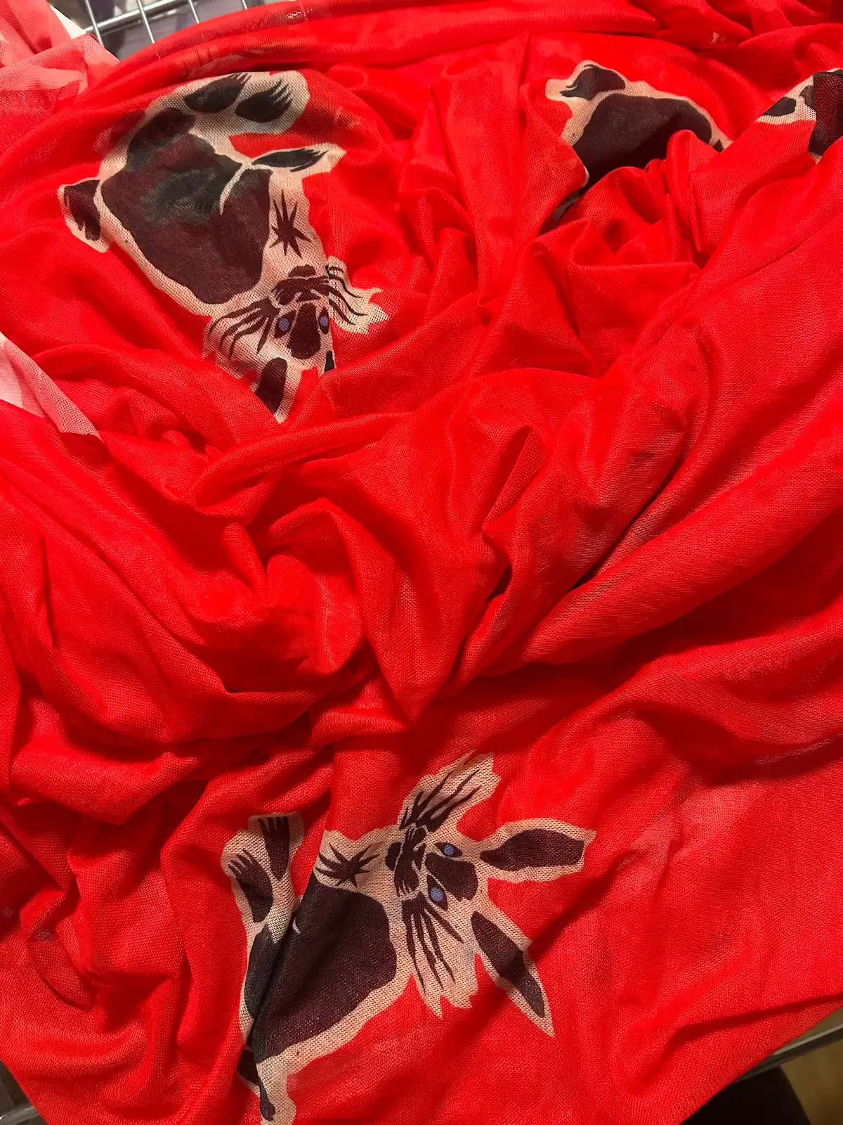 SAMPLE FABRIC - RED BUNNY MESH