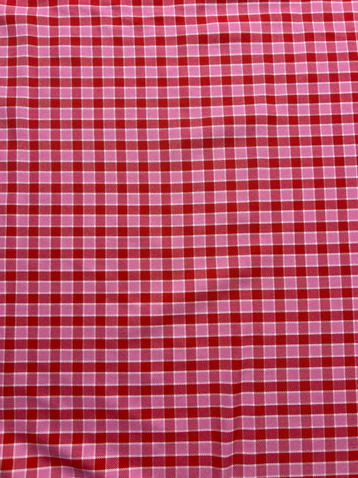 SAMPLE FABRIC - PINK & RED GINGHAM