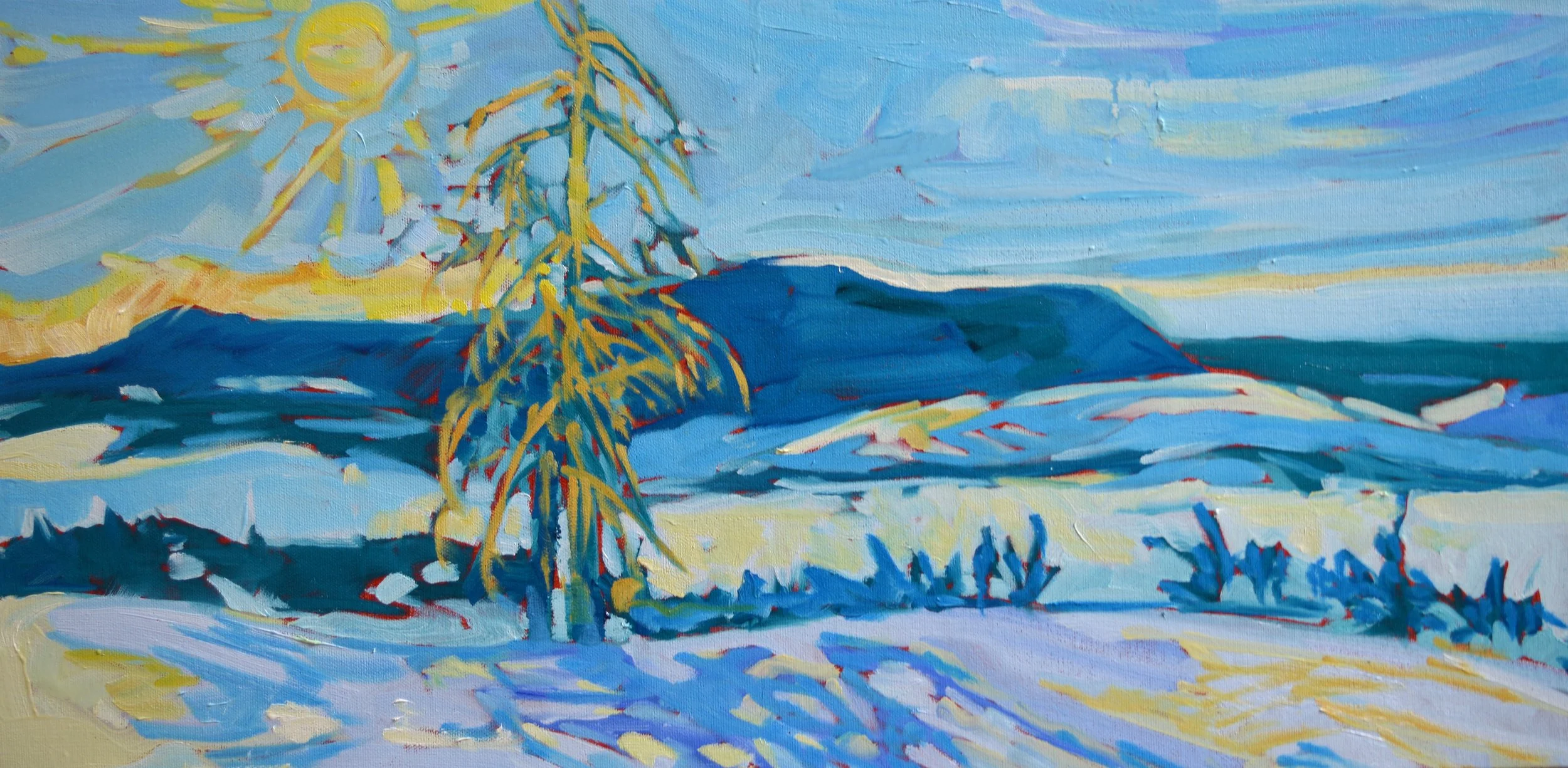 Golden, oil on canvas, 12x24", $420.