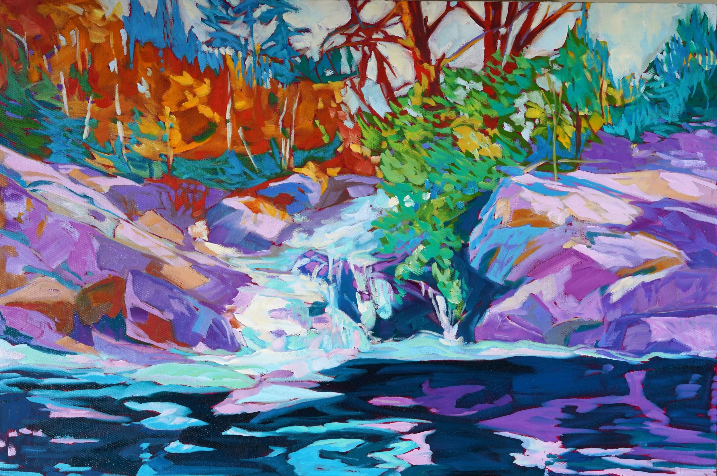 Waterfall, 24x36”, $2600. 