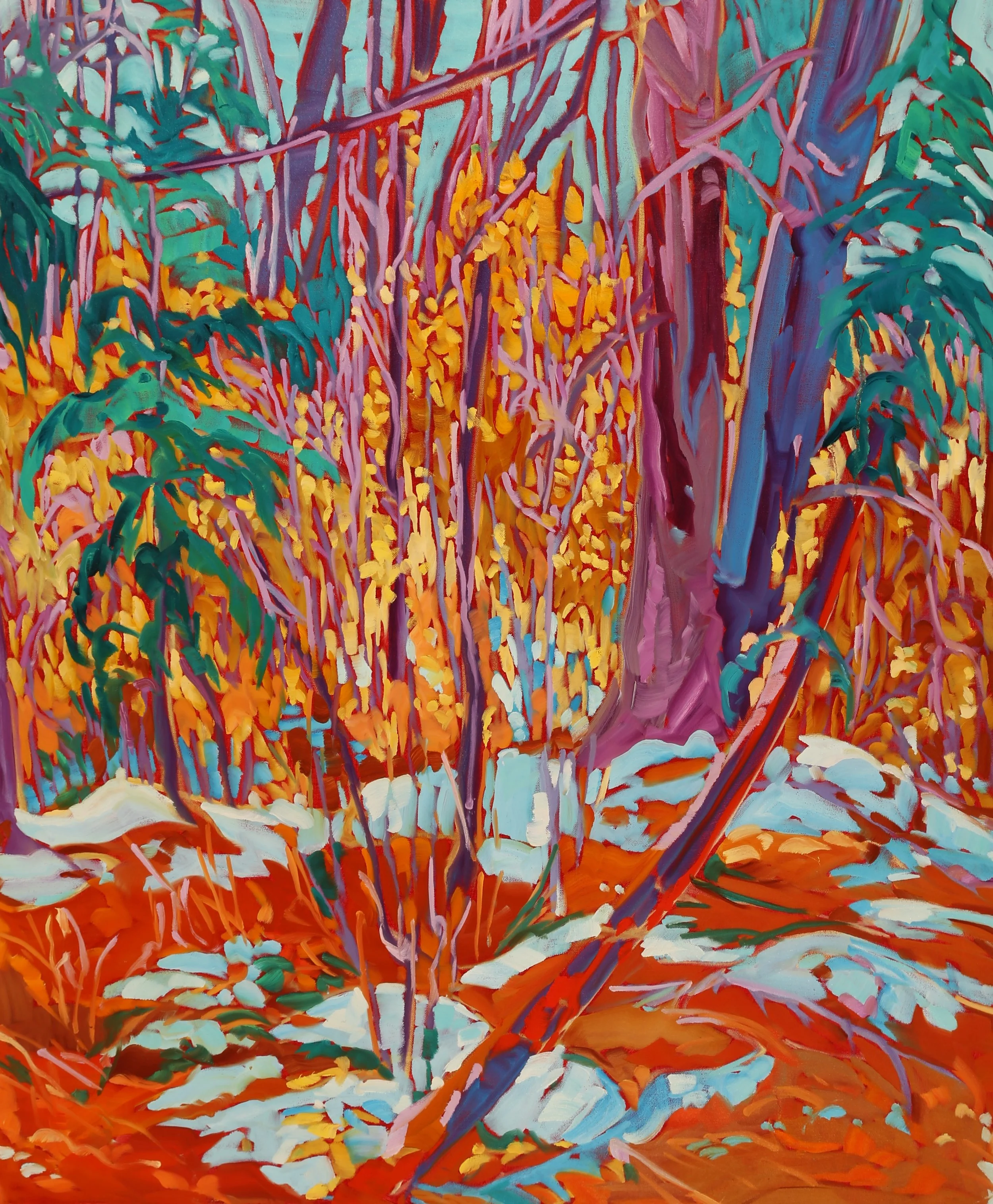 Last Snow, oil on canvas, 30x36", $2800.