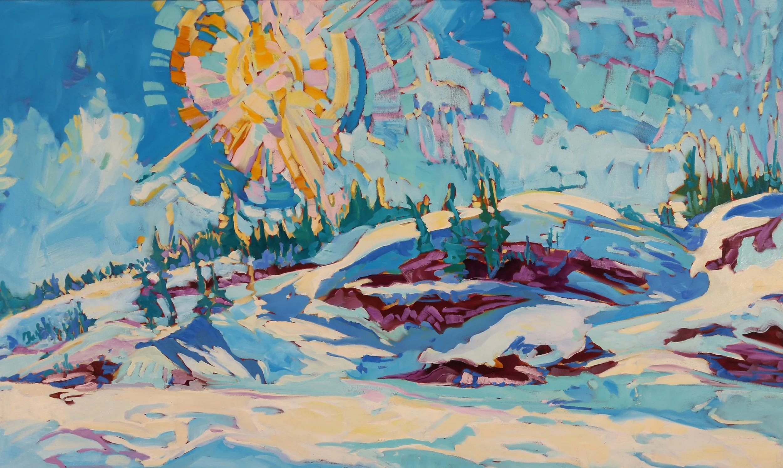 Arrival of Spring, oil on canvas, 24x40", $2800. 
