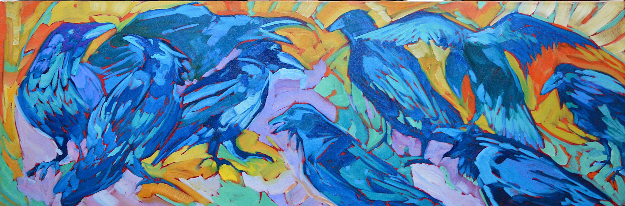 Symposia Council- Shout 12x36", oil on canvas, $1500