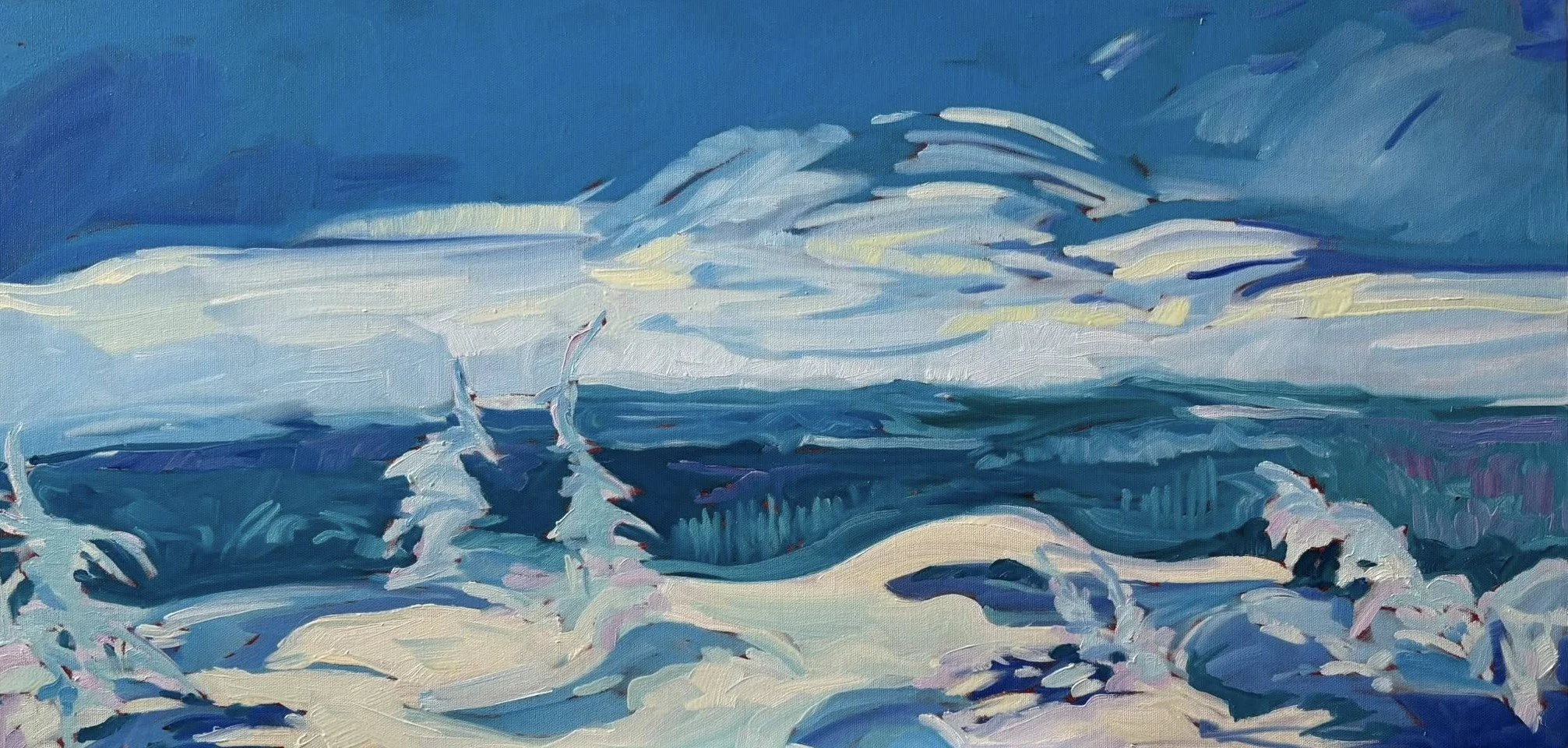 Mystic land, oil on canvas, 15x30", $800.