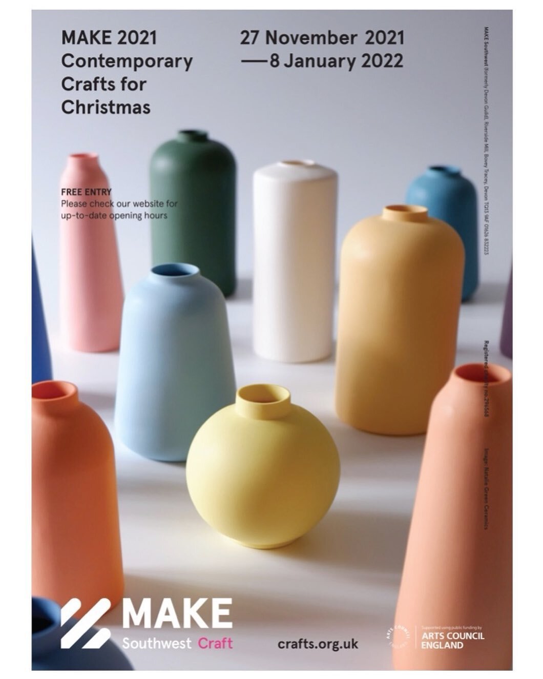 My little pots have made their way down to Devon! 🧳 
The MAKE 2021 exhibition is on from the 27th of November right up until the 8th of January 2022 🗓 
I&rsquo;d like to say a huge thank you to the team at @makesouthwest (formerly Devon Guild of Cr