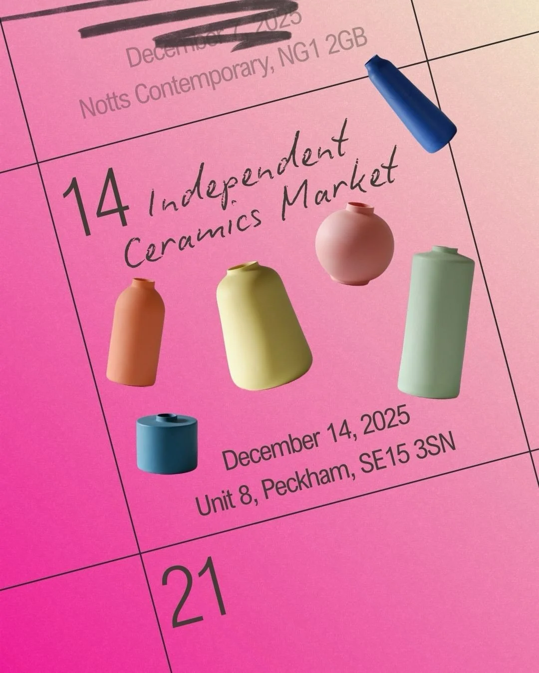 This Sunday!
I&rsquo;m down in the big smoke, me and my colourful wares are heading down to London for @independentceramicsmarket I&rsquo;m super excited, love this show and the variety of makers and work available!

Come say hi to Me, Todd &amp; the