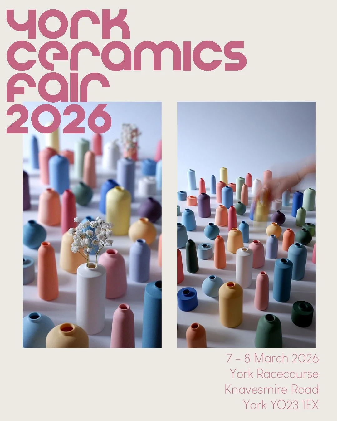 York Ceramics Fair
This weekend! 7-8th March
York Racecourse, Knavesmire Road, YO23 1EX

Looking forward to returning to York for my second time here! Excited to see all the work on show from so many talented people. See you there 👋🏼 
@craftpotters