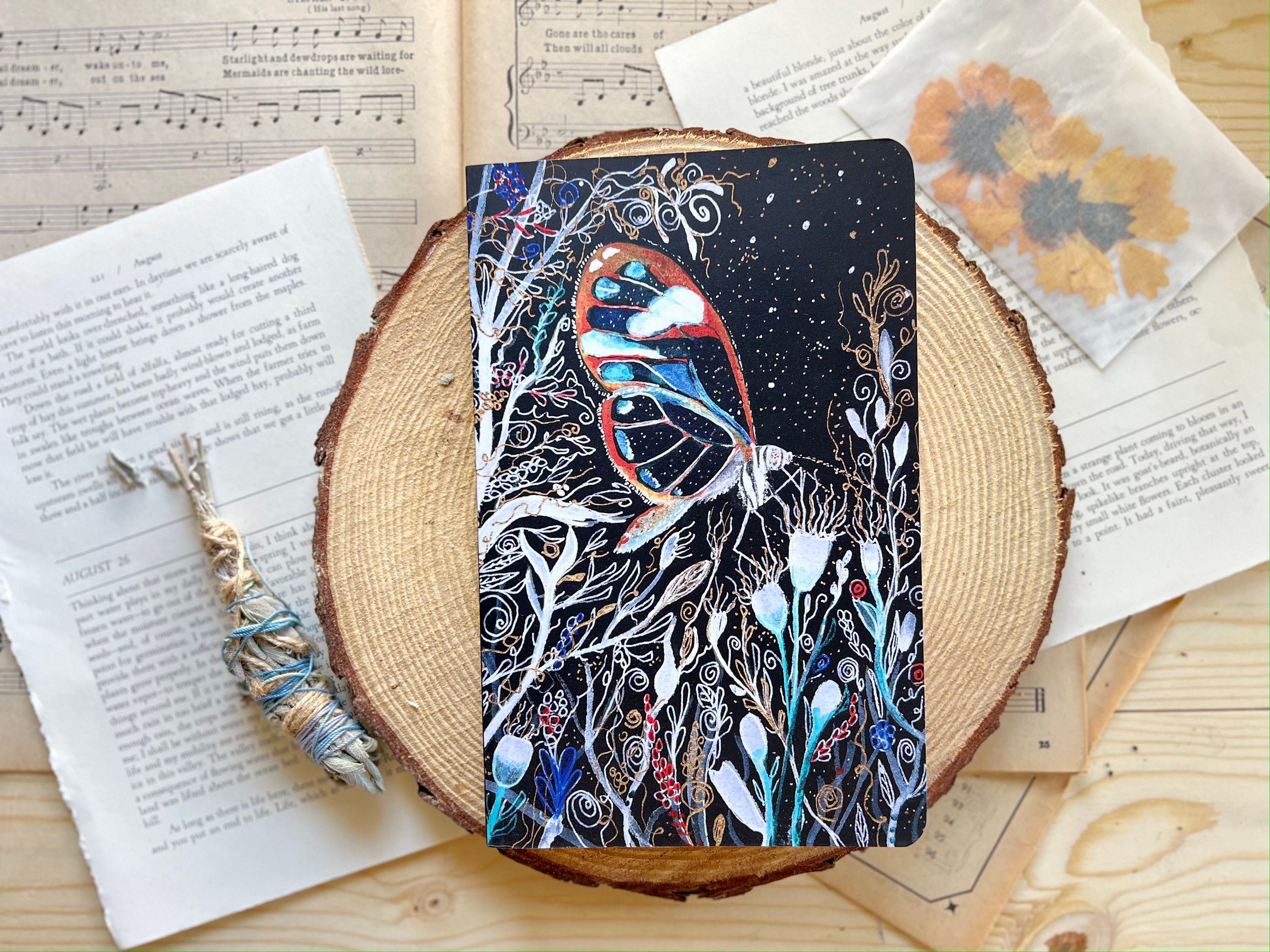 JOURNAL Recycled Paper, Flat Notebook, Unique Art, Original Design,  Butterfly Notebook, Poetry Book, Eclectic Gift Art, Journal Gift — Manda  Marble