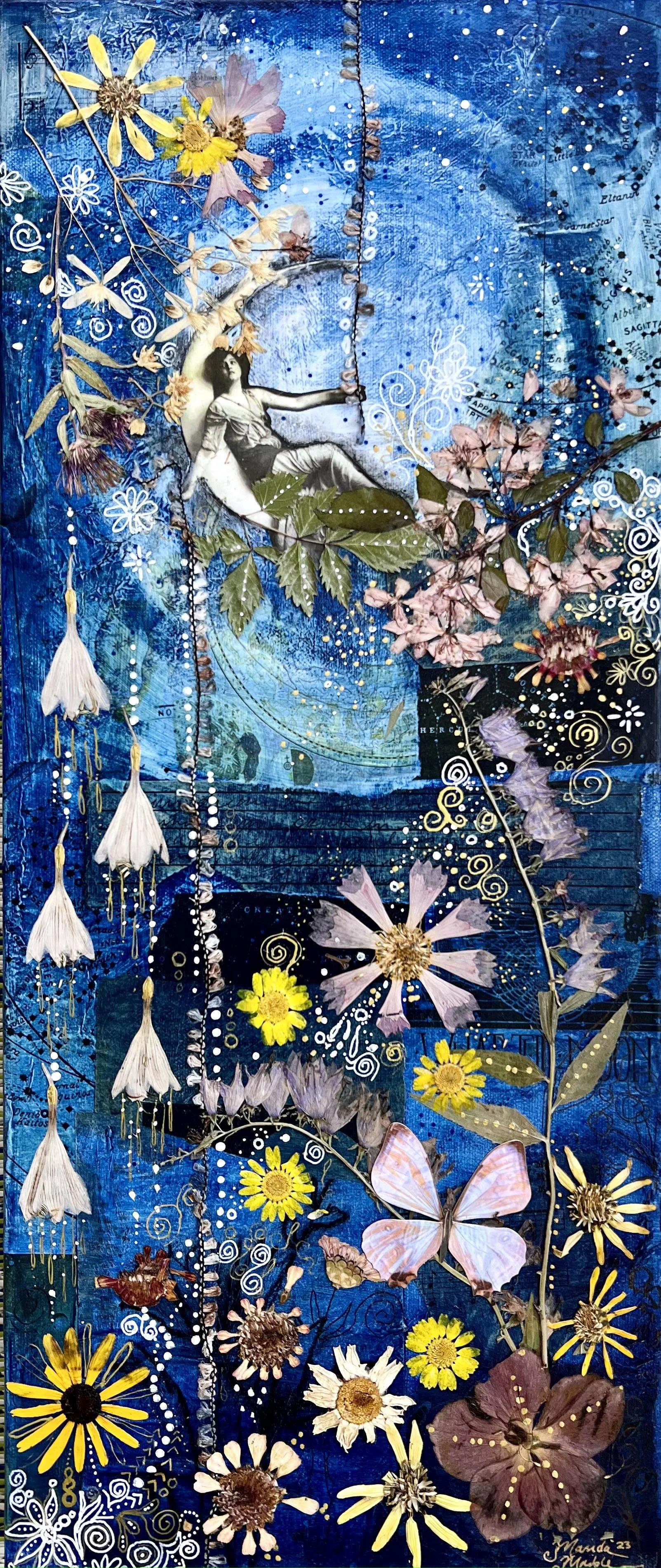 Balancing the Cosmic Pull 
24x10 
Mixed Media collage (SOLD)