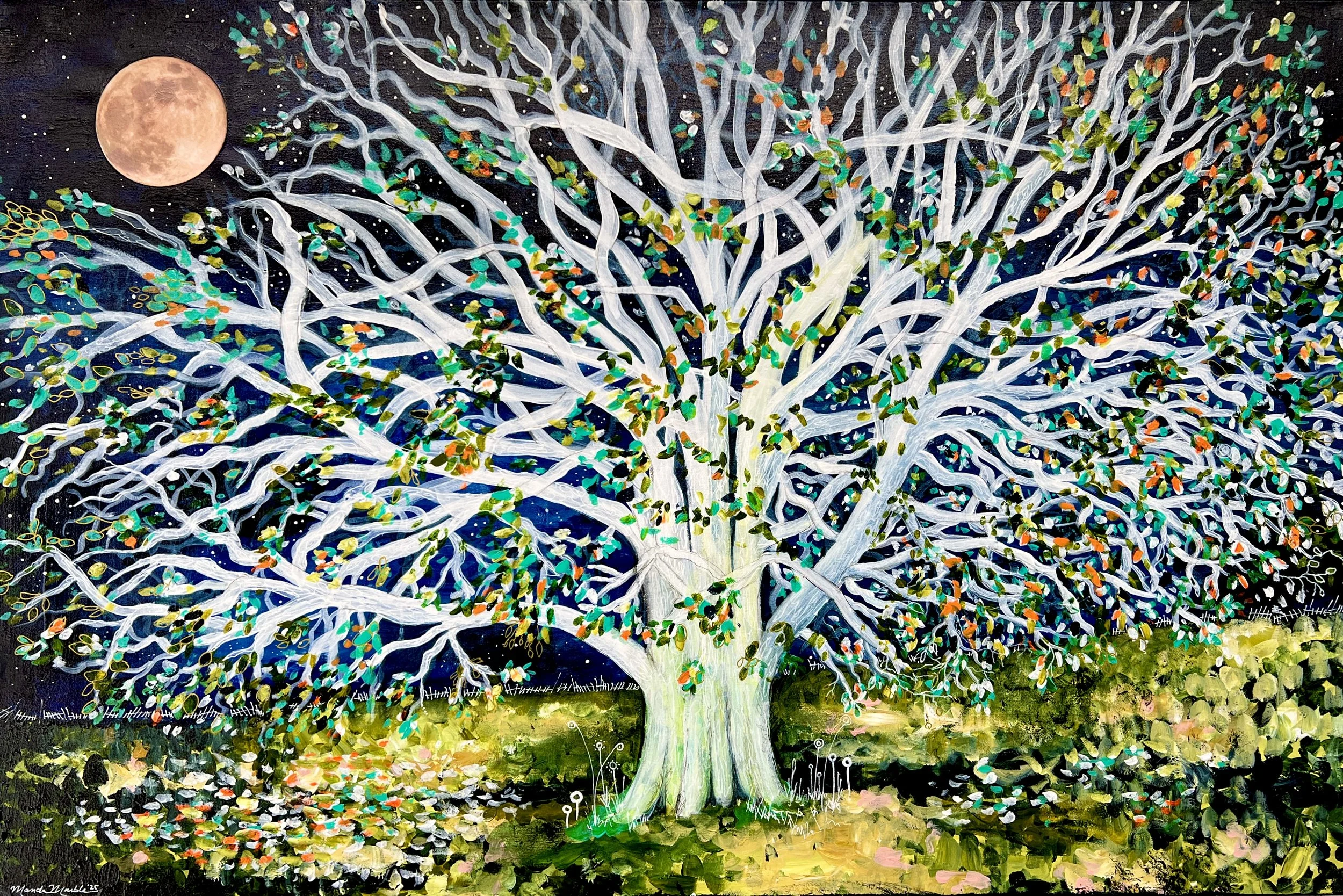 "THE SPIRIT OAK" This painting is dedicated to my ancient tree friends that now live on in the Otherworld.

I am so often drawn to the great oak trees. There is a place I like to go and sit. To escape the busyness of life and to find my center. There