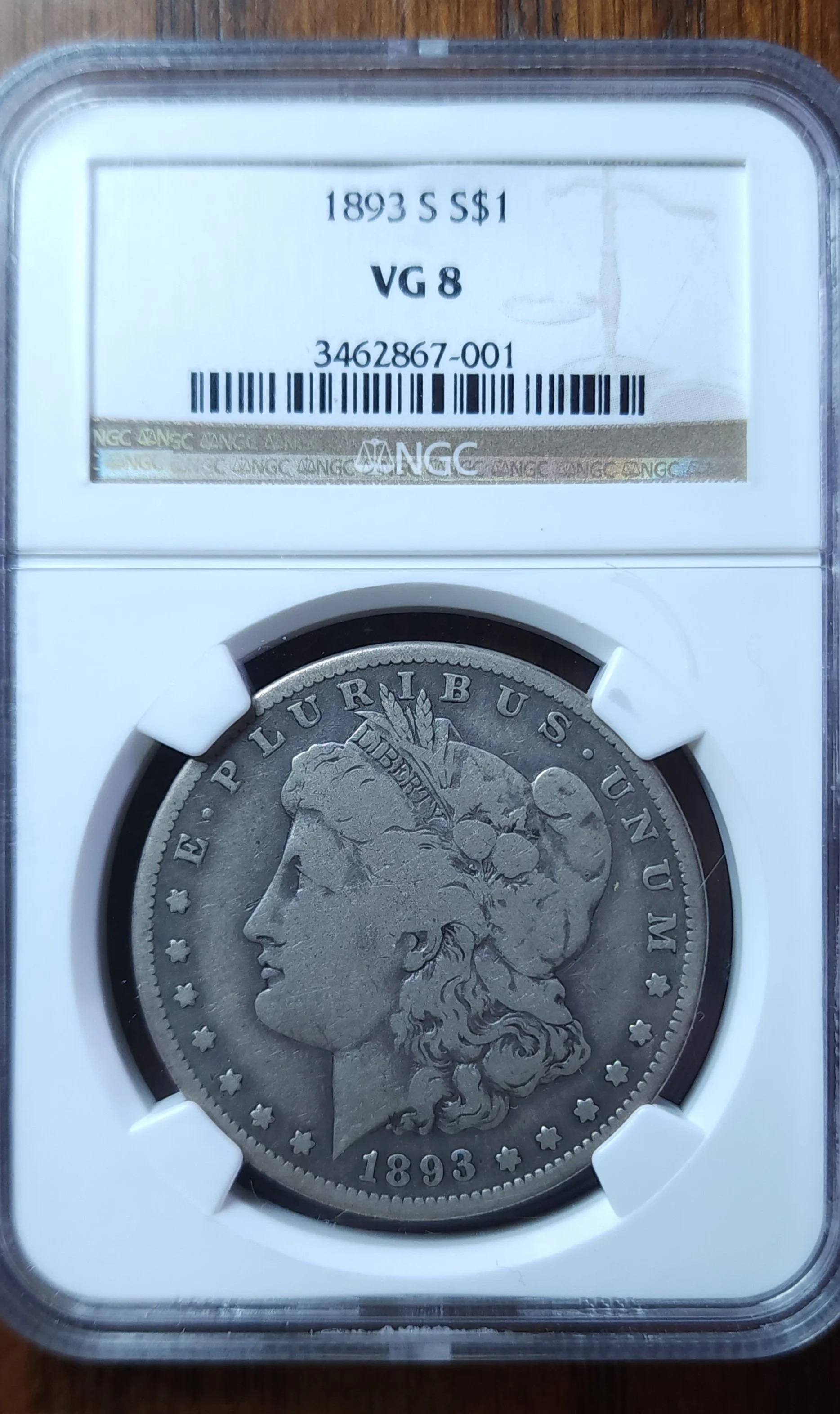1893-S Morgan Dollar (VG-8) Front