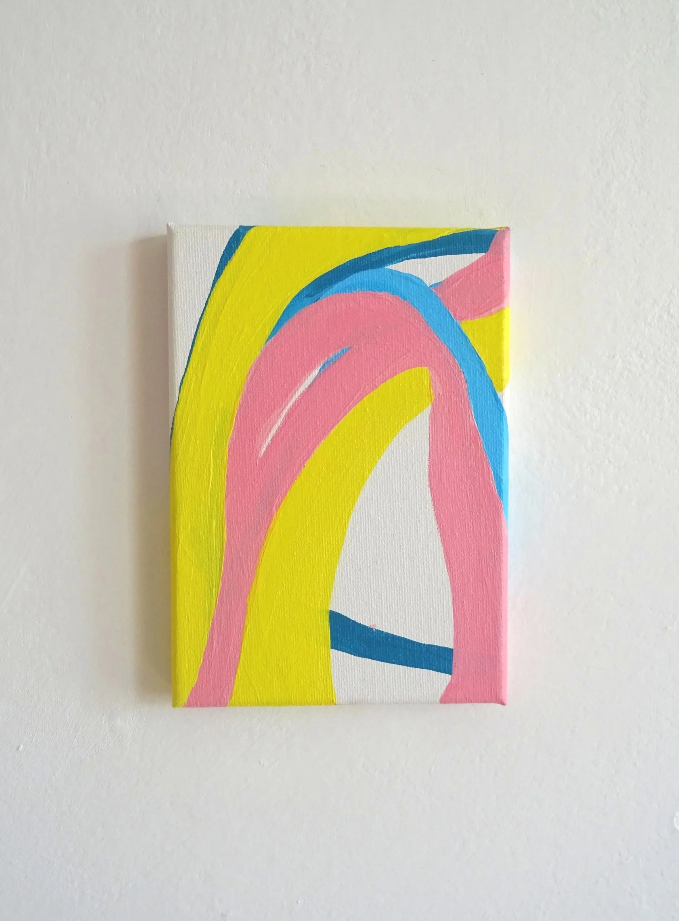 Pink, Blue, Yellow, Original Painting, Acrylic on Canvas, 2026. Donation of £150 +
