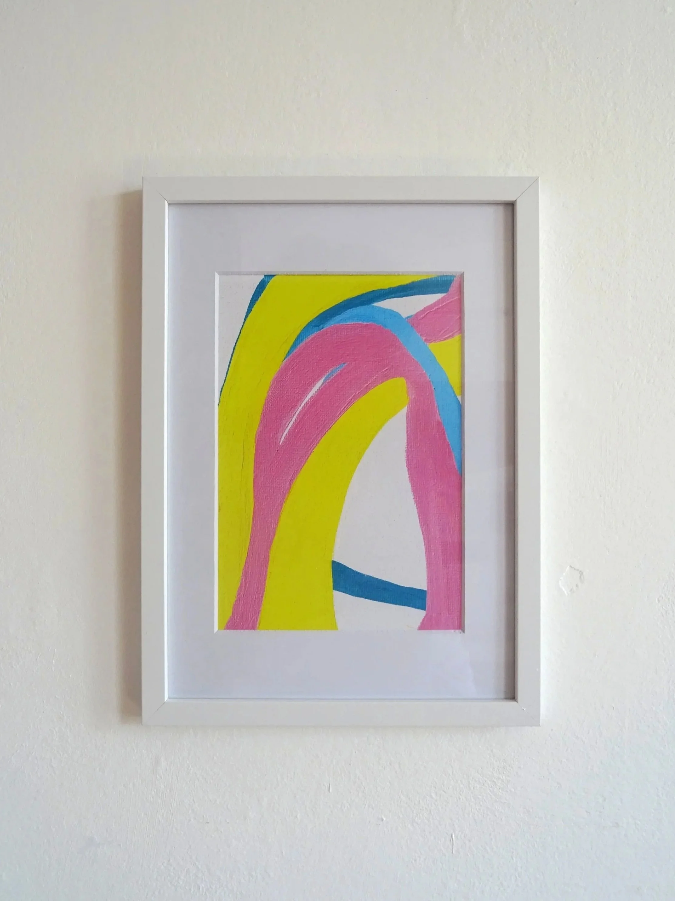 Pink, Blue, Yellow, A5 Print, Framed. 2026. Donations of £35 +