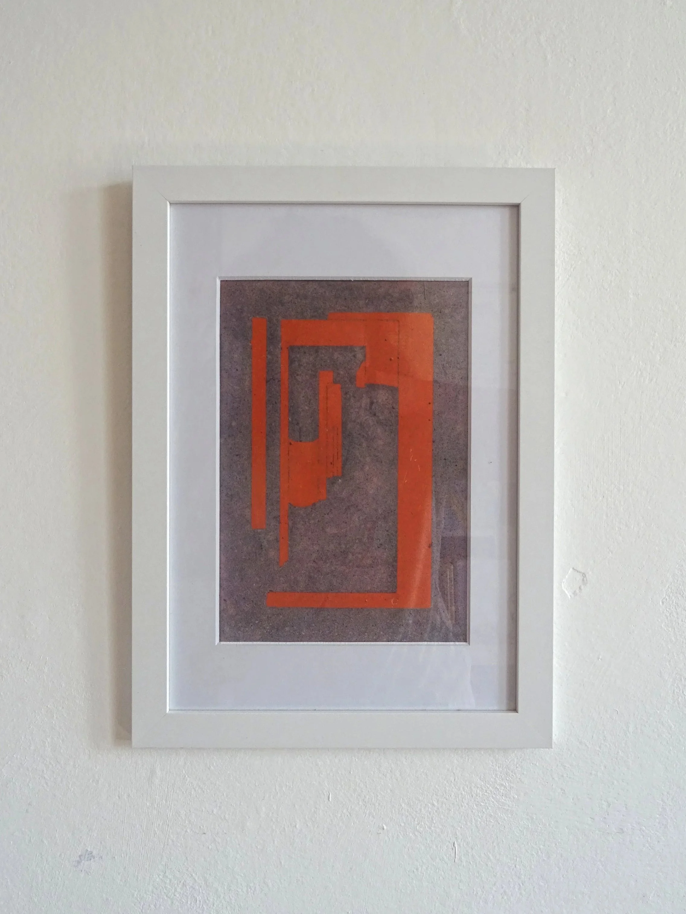 Purple Orange Fresco Tablet, A5 Print, Framed. 2026. Donations of £35 +