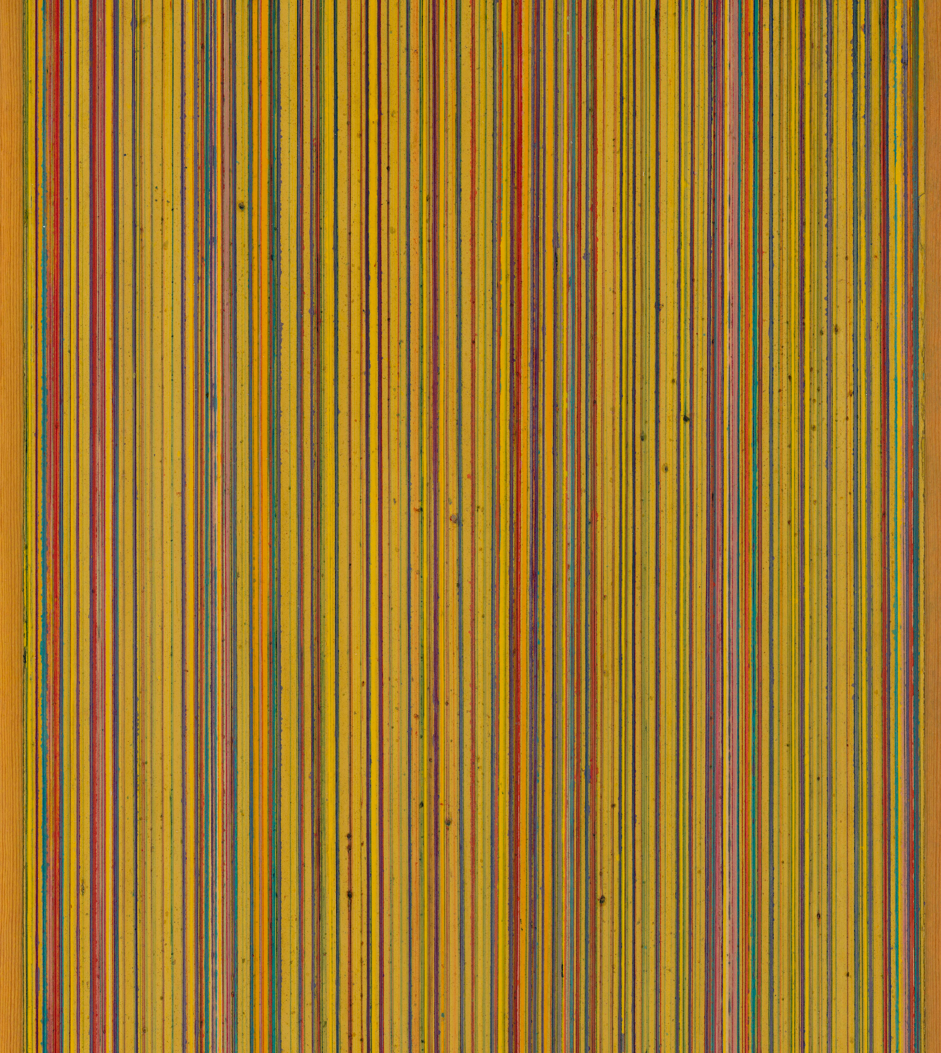 Detail of - (Lines) This Is Yellow, Pigment, Biro, Varnish, Plaster, Plasterboard, Wood, 2006 - Donation of £900 + (SOLD)