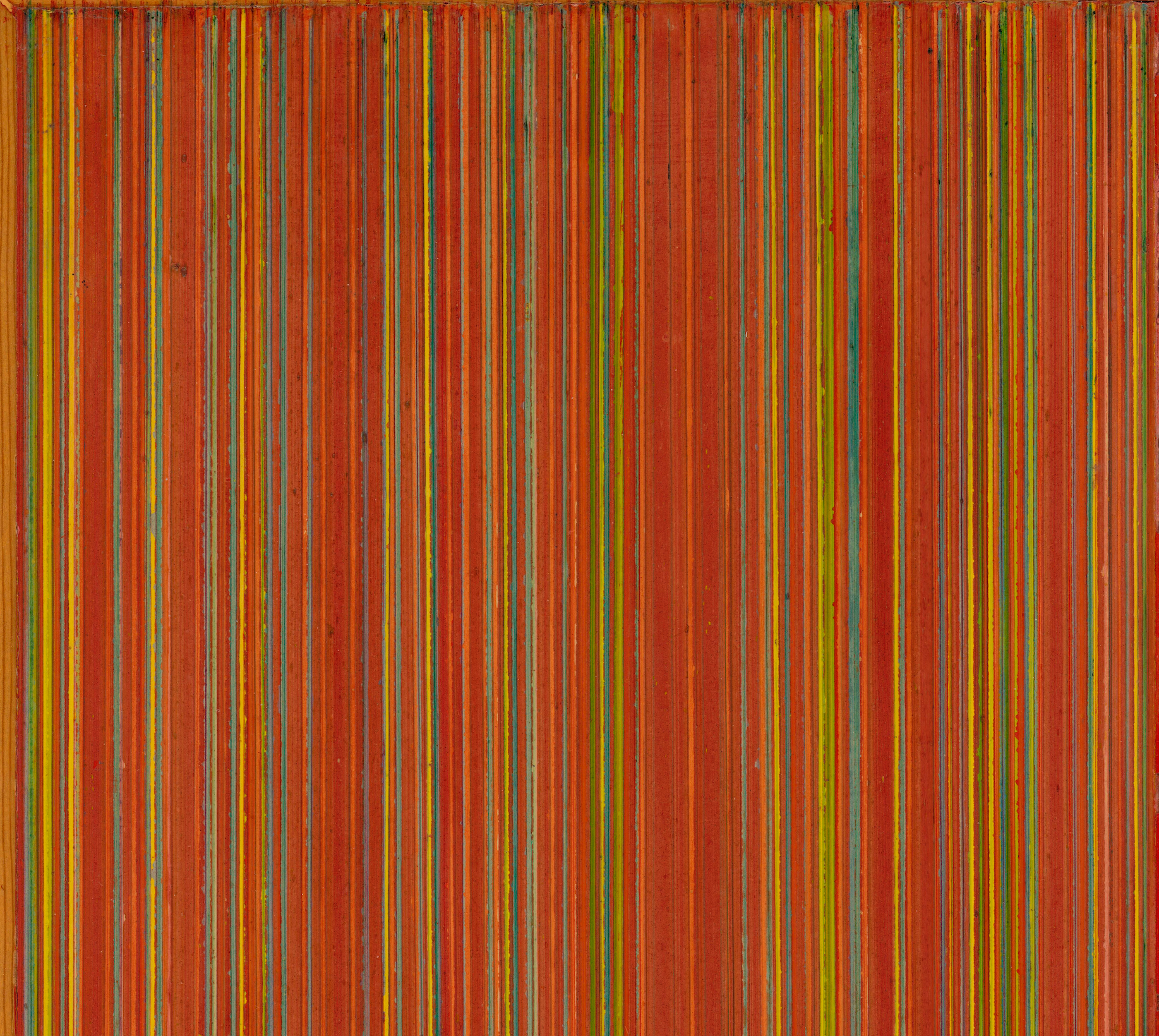 Detail of - (Lines) This Is Red, Pigment, Biro, Varnish, Plaster, Plasterboard, Wood, 2006 - Donation of £900 +