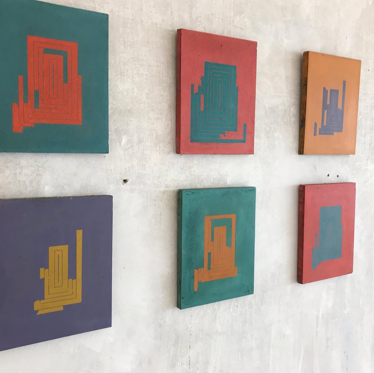 Fresco Tablets, Original artworks by my Dad, Tony Whitfield, 2008. 

(Fresco no.5 - bottom middle - has found a home.)

5 available, Framed. Donations of £450 +