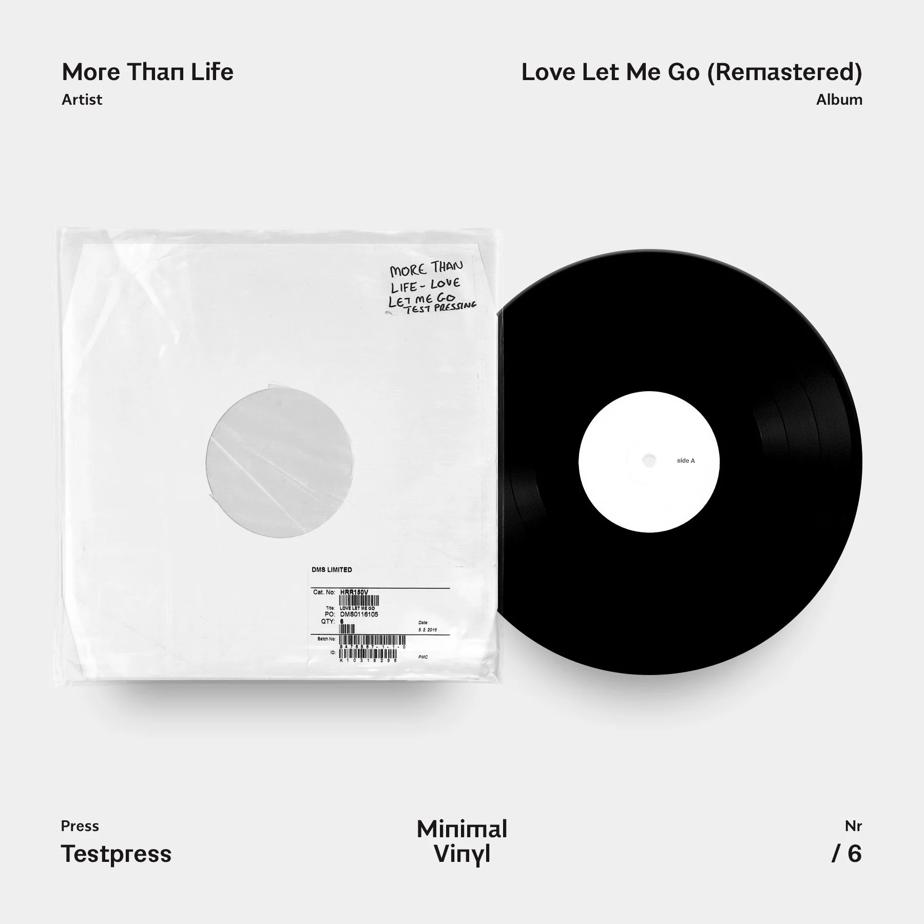 More Than Life Love Let Me Go Remastered 2016 Testpress Vinyl