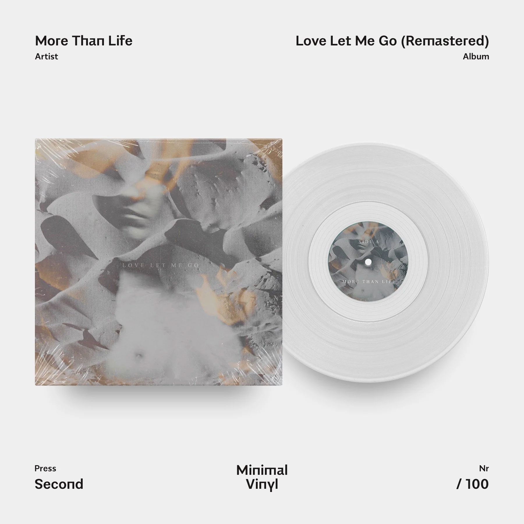 More Than Life Love Let Me Go Remastered 2016 Transparent Vinyl