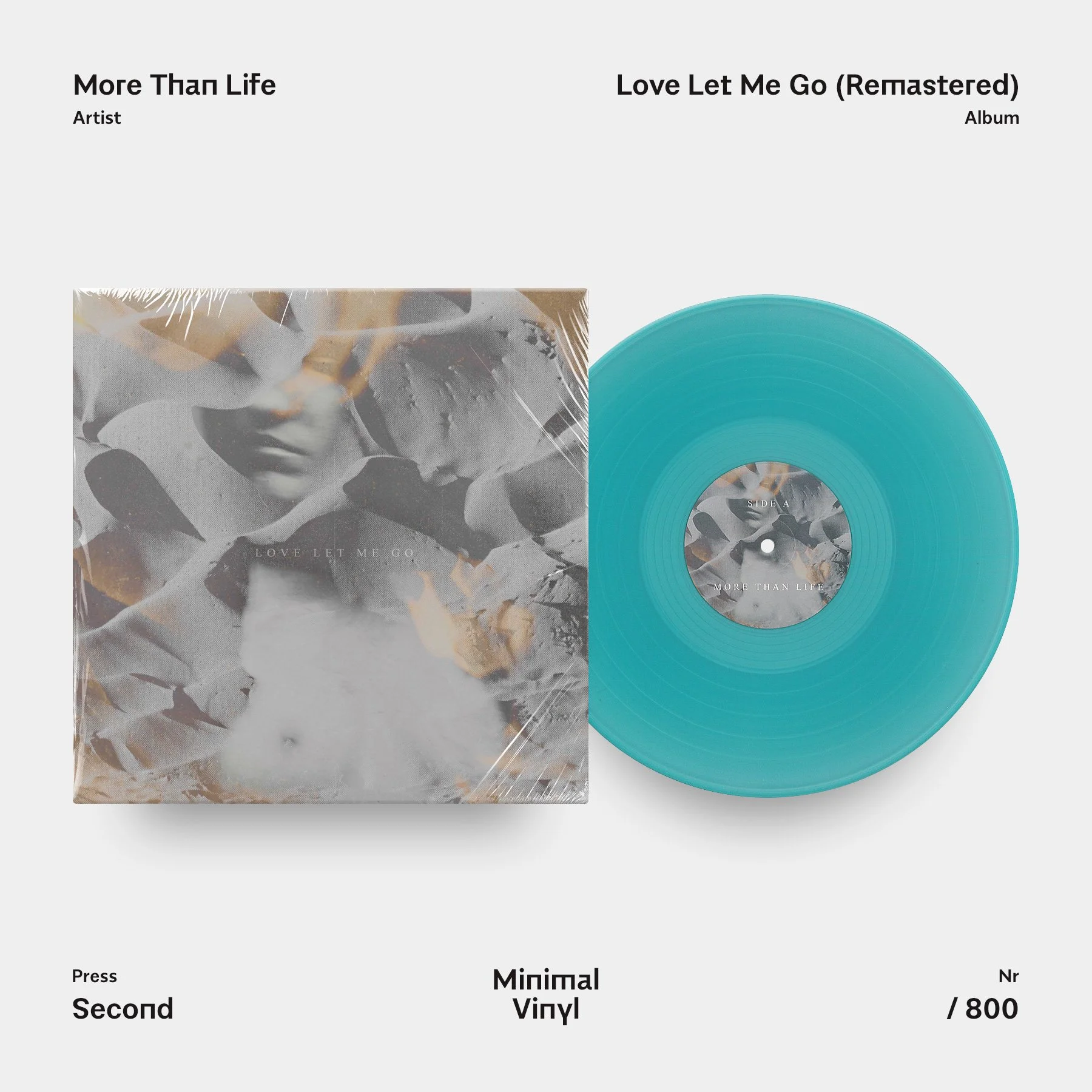 More Than Life Love Let Me Go Remastered 2016 Blue Turquoise Transparent Vinyl