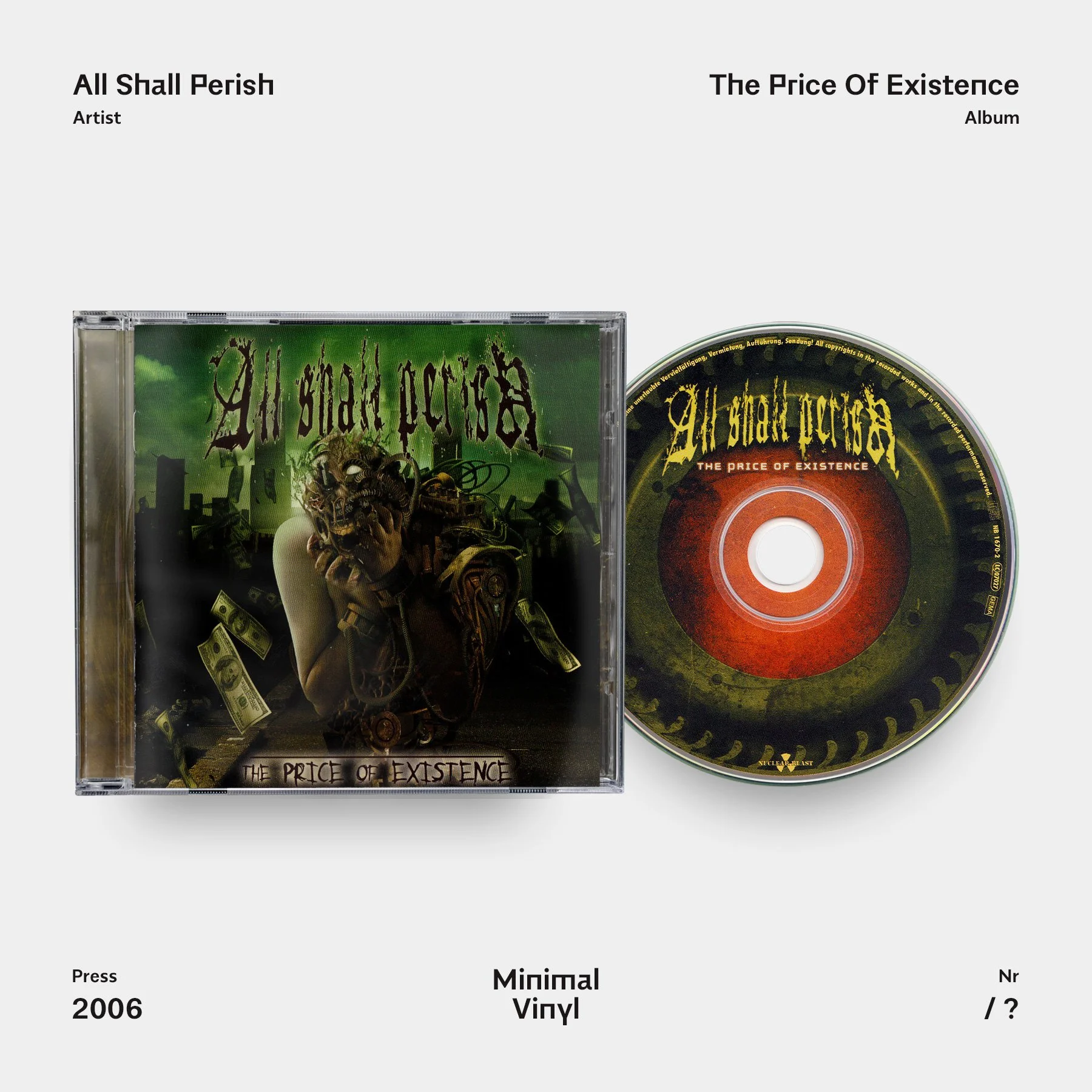 All Shall Perish Price Of Existence CD
