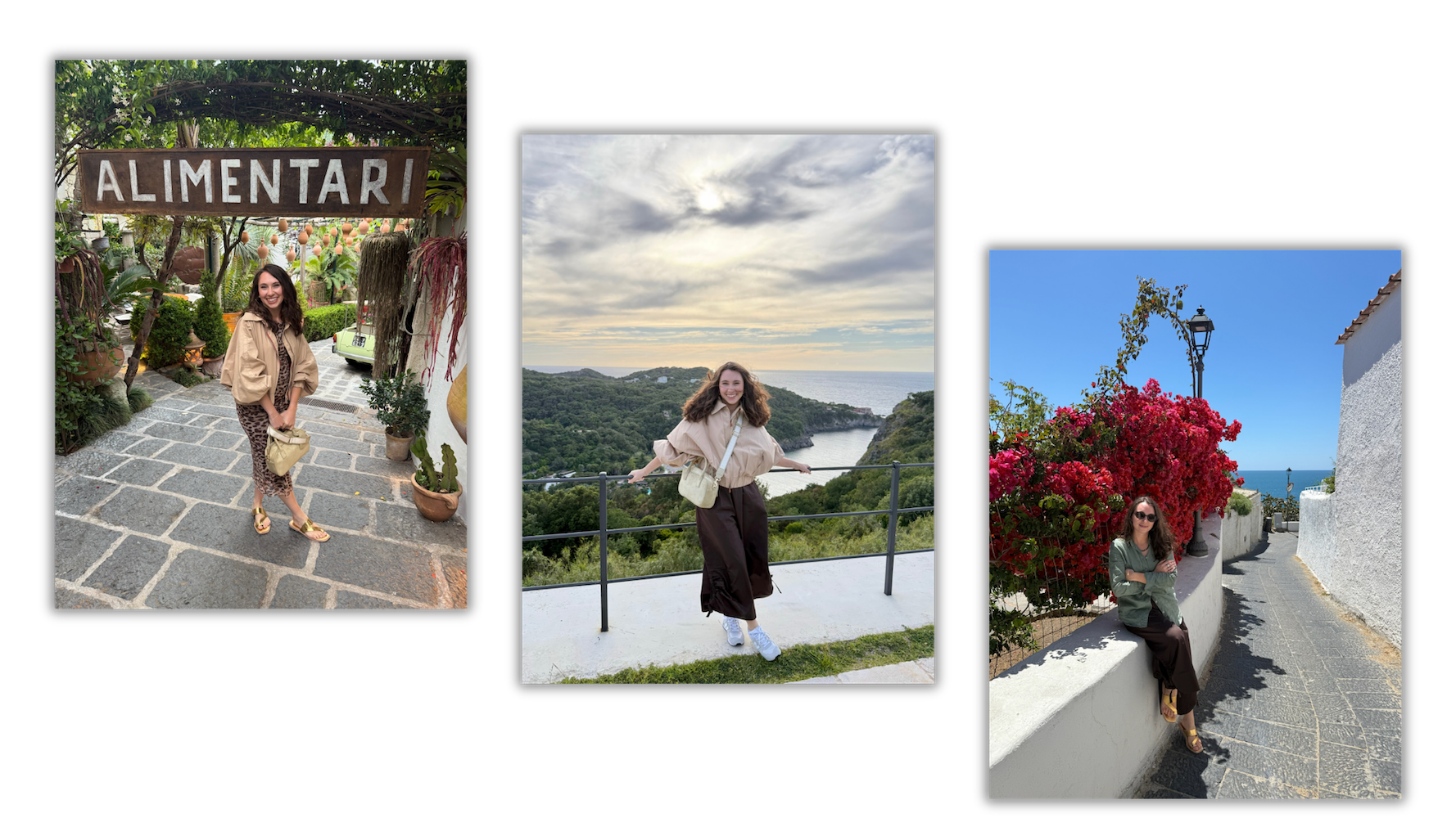 Nashville stylist poses in Italy by the ocean
