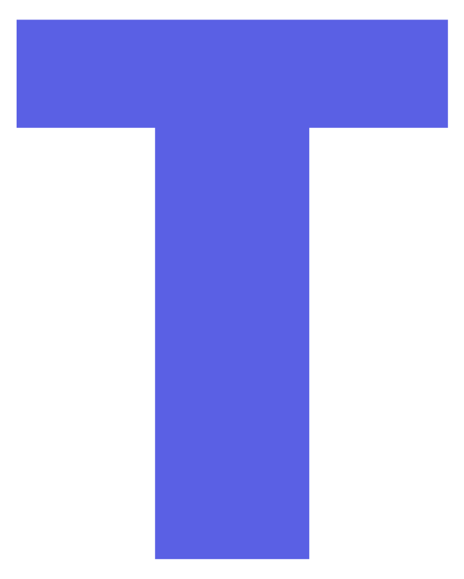 A blue capital ‘T’