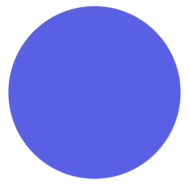 Solid blue circle, used as a stylised capital letter ‘O’