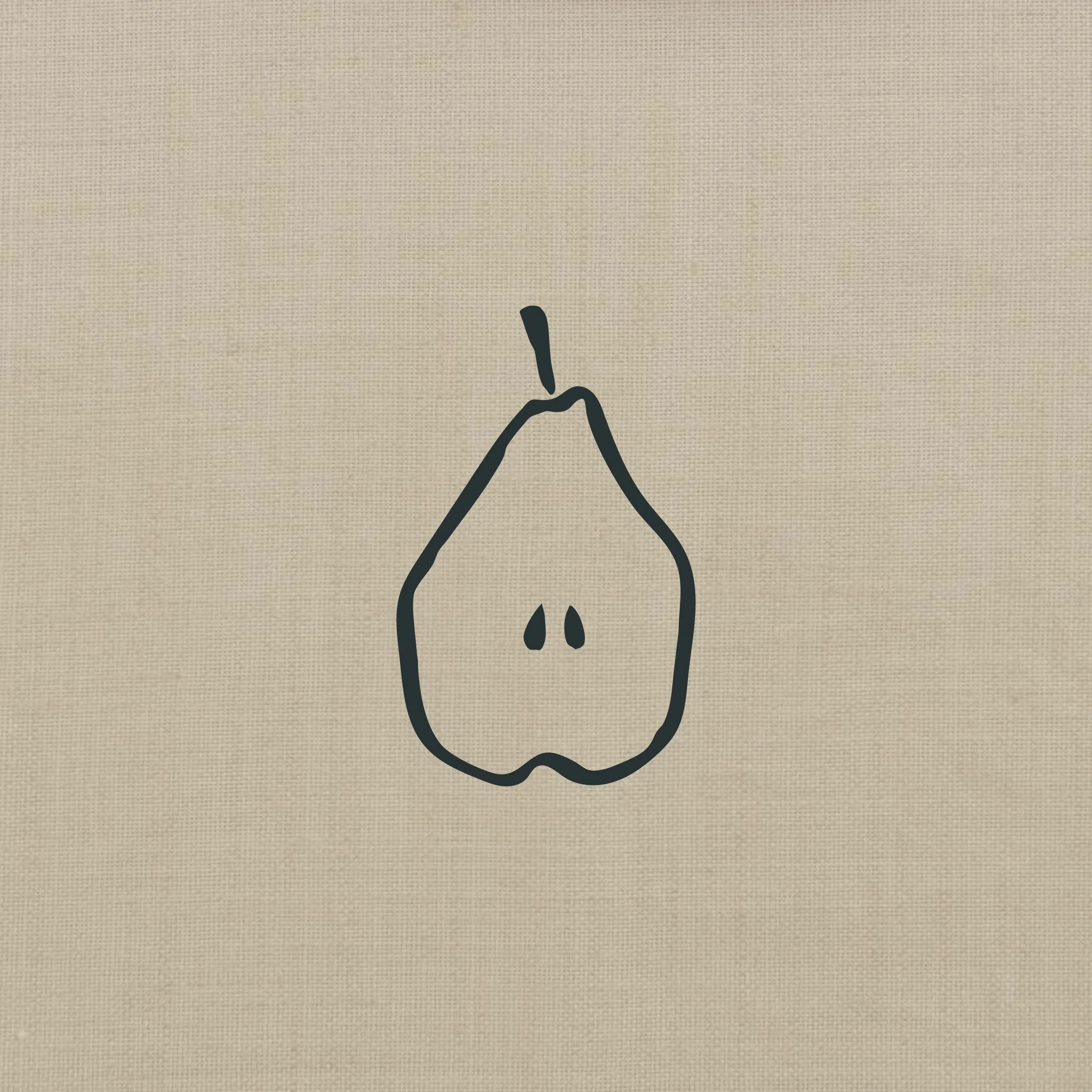 A simple black line drawing of a human nose with two drops of liquid falling from each nostril, on a beige textured background.