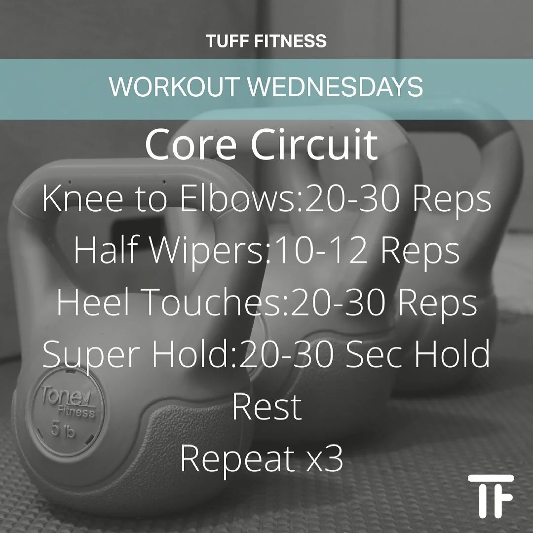 Workout Wednesday. This weeks workout is a Core Circuit to start off we have Knee to Elbows( to increase difficulty preform the exercise on a yoga matt on your back using the same movement and to decrease difficulty slow it down and worry about the q