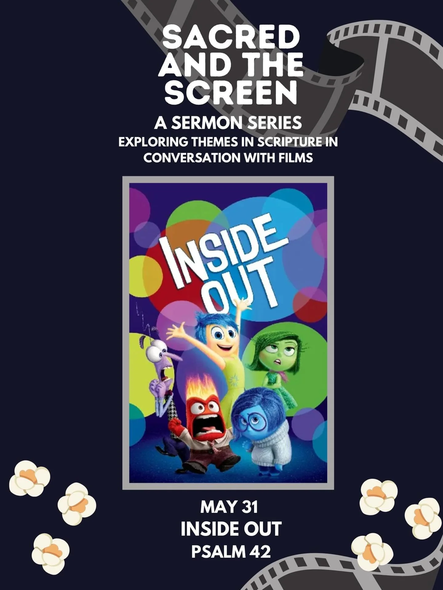 Our Sacred and the Screen sermon series starts this Sunday with a conversation between Psalm 42 and &ldquo;Inside Out.&rdquo;

You are invited Sunday at 10!