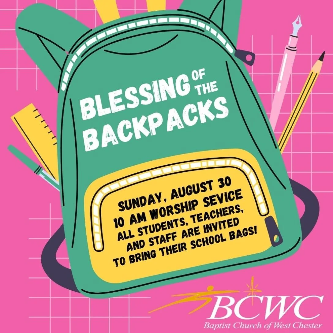 Students, teachers and staff are invited to bring their school bags Sunday as we pray for the new school year!