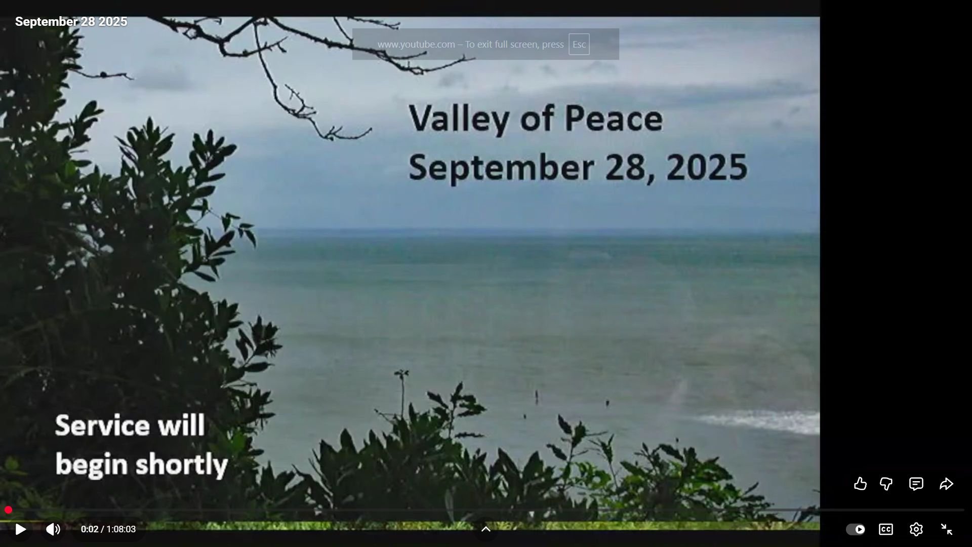 Worship Service, September 28, 2025