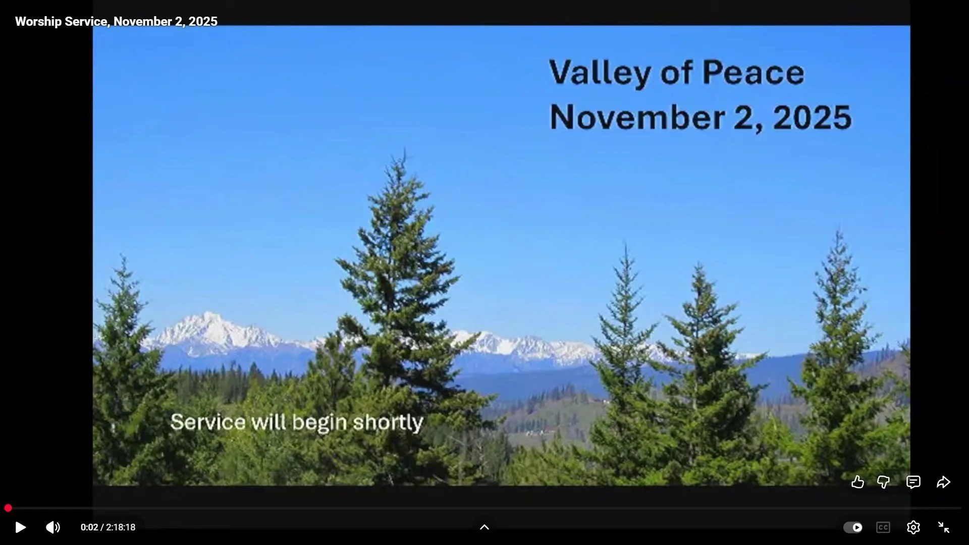 Worship Service, November 2, 2025