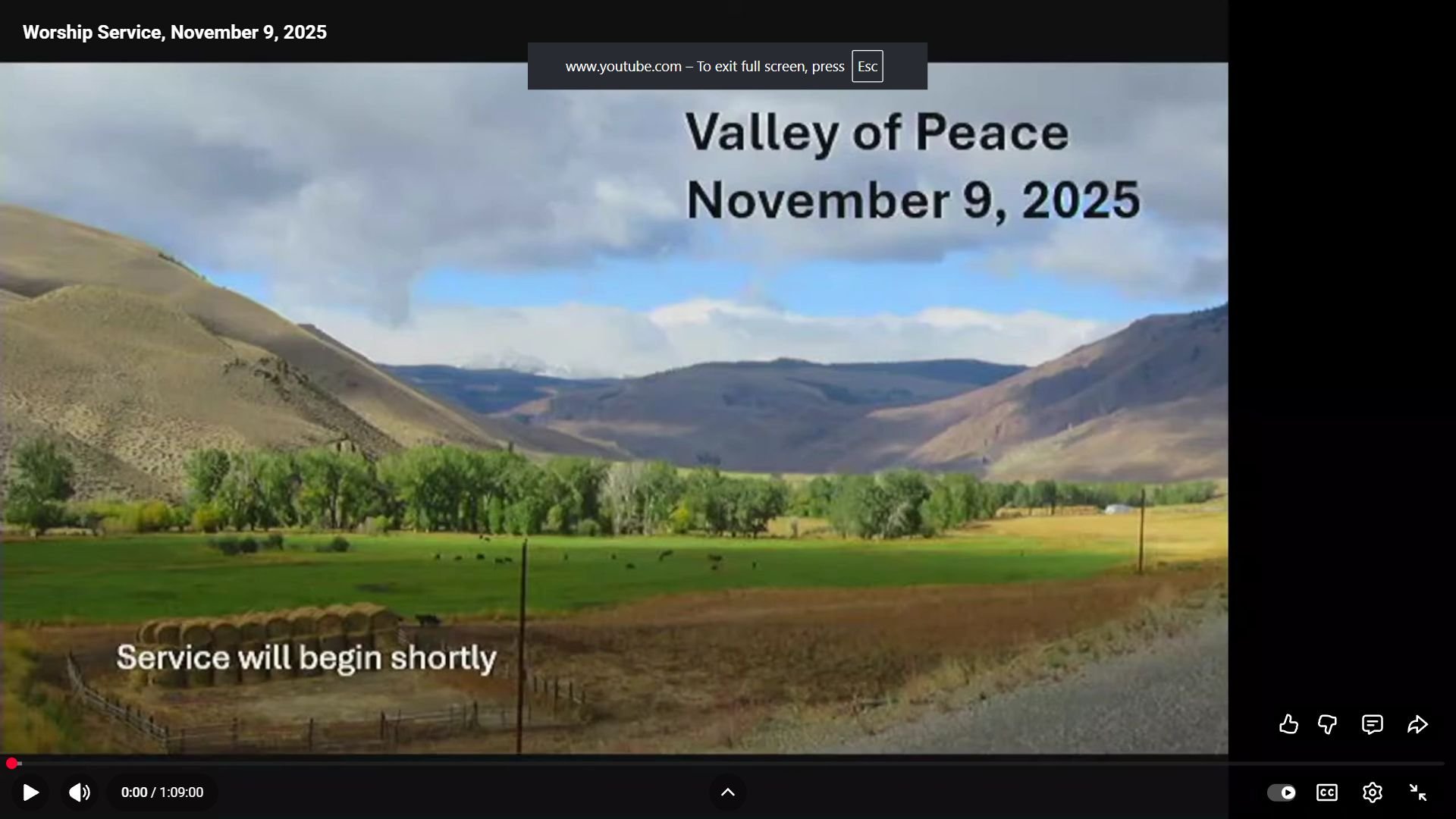 Worship Service, November 9, 2025