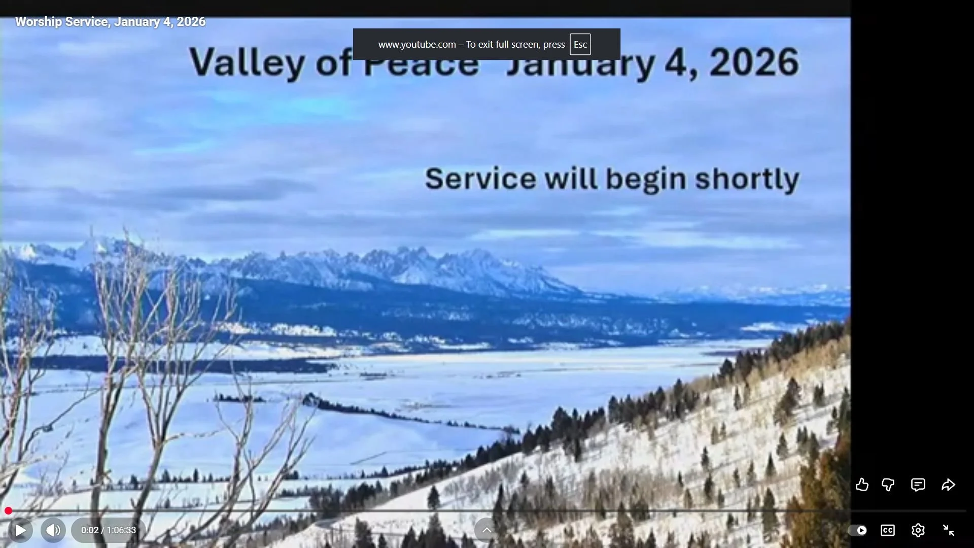 Worship Service, January 4, 2026