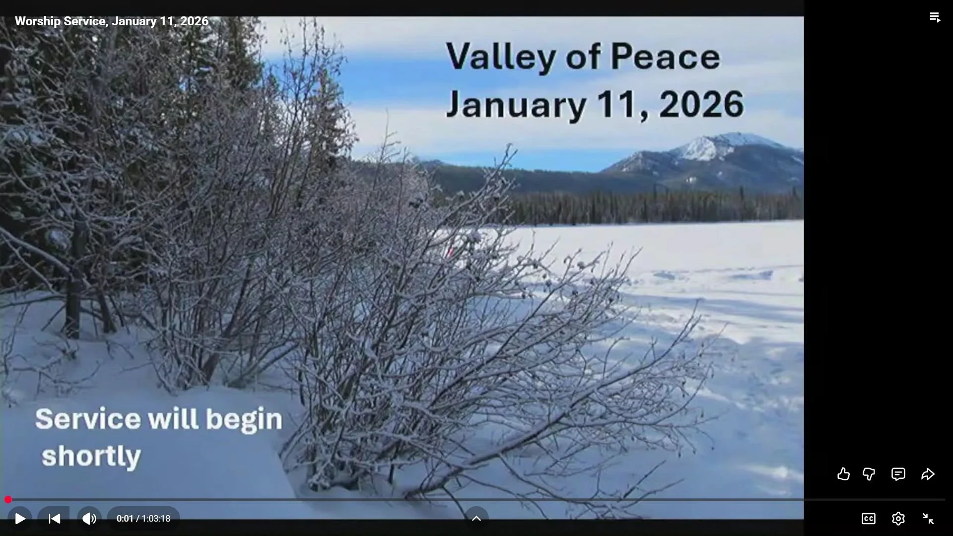 Worship Service, January 11, 2026