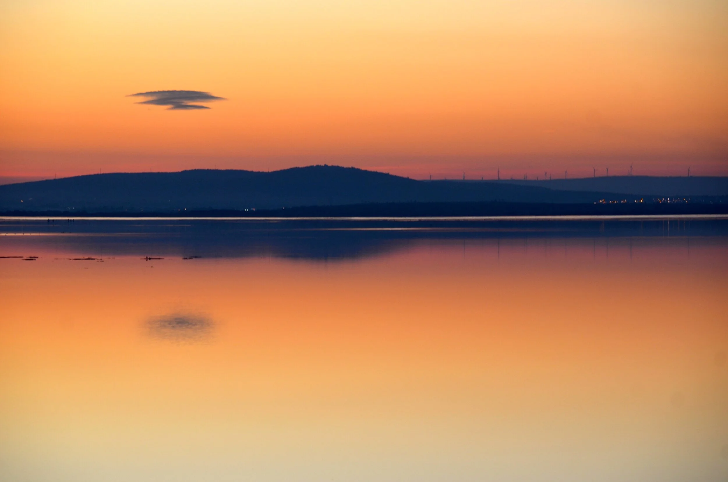  All the time whilst I was beginning to learn about paint, I continued to take photos. This was across the bay near Montpellier, towards the Camargue. The colours of the sky are always interesting here, but this was a particularly spectacular sunset.