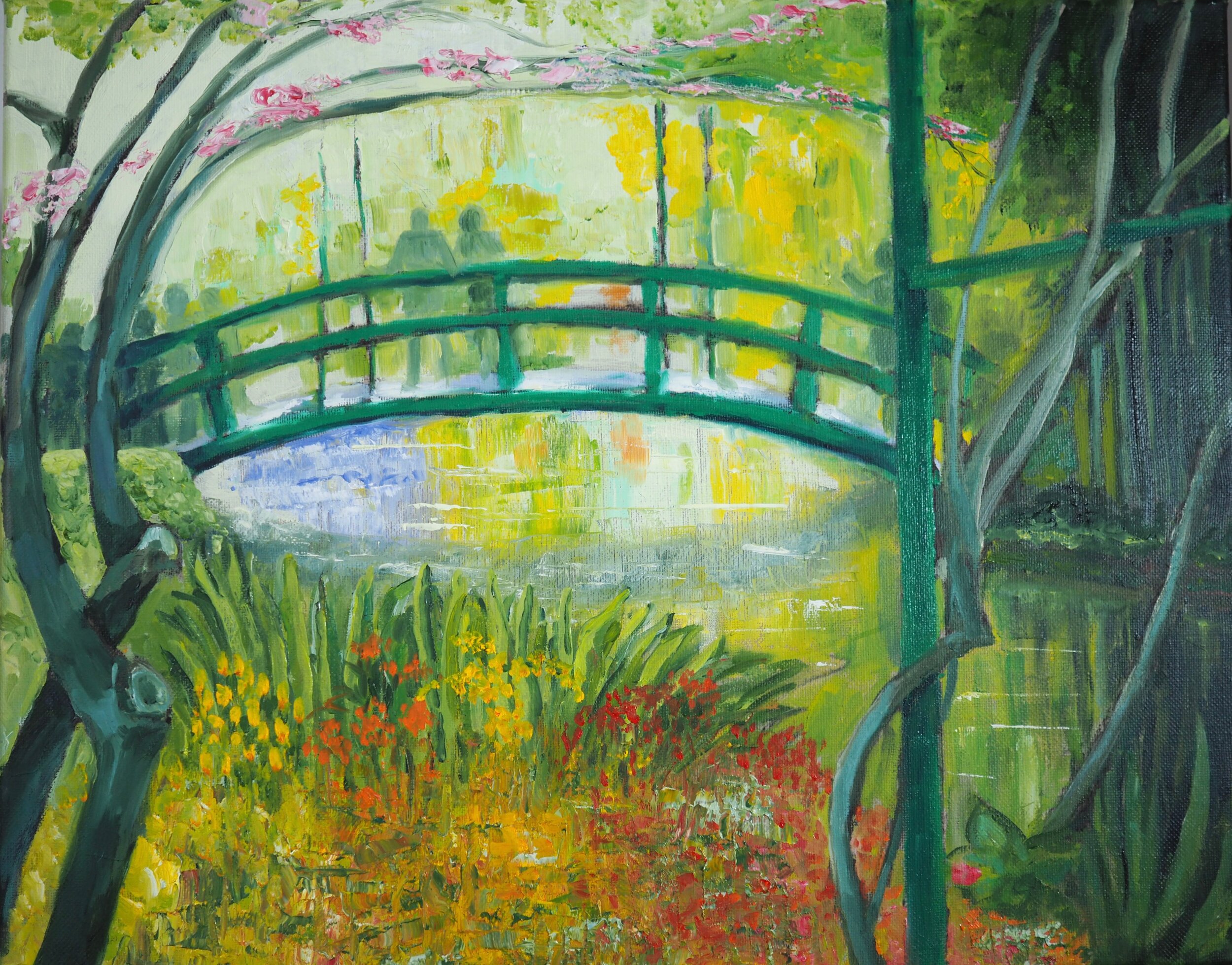  So that then, after a visit to Giverny and Monet’s garden, I was able to be looser with the colour and less worried about line and detail. 
