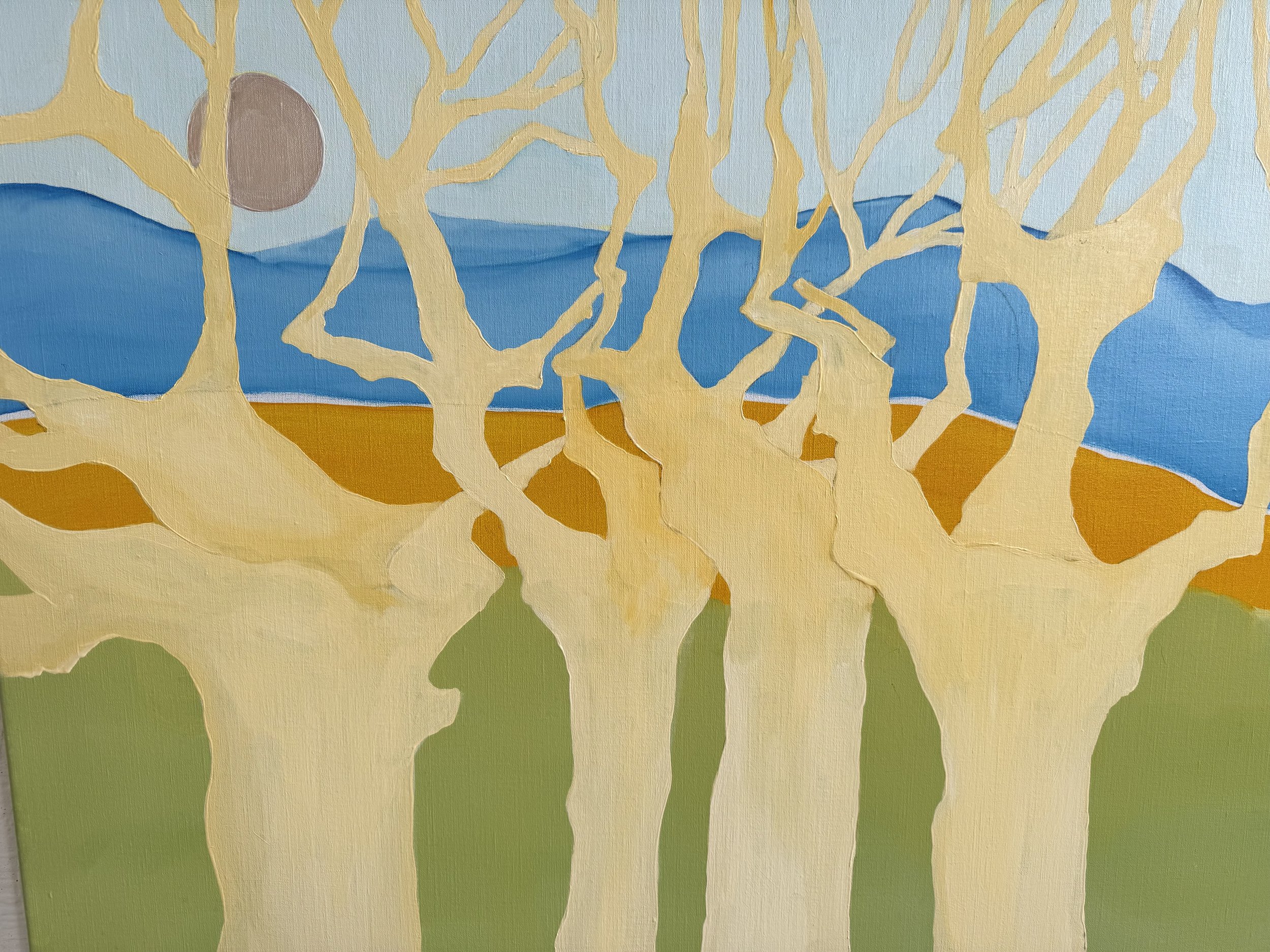 Plane trees in winter : 100 × 80cms