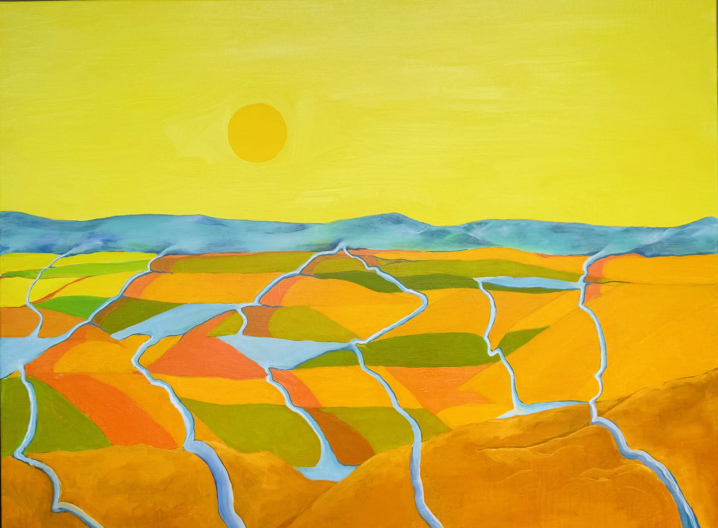  Flow  oil on canvas (100 × 76 cms)  with Little Van Gogh 