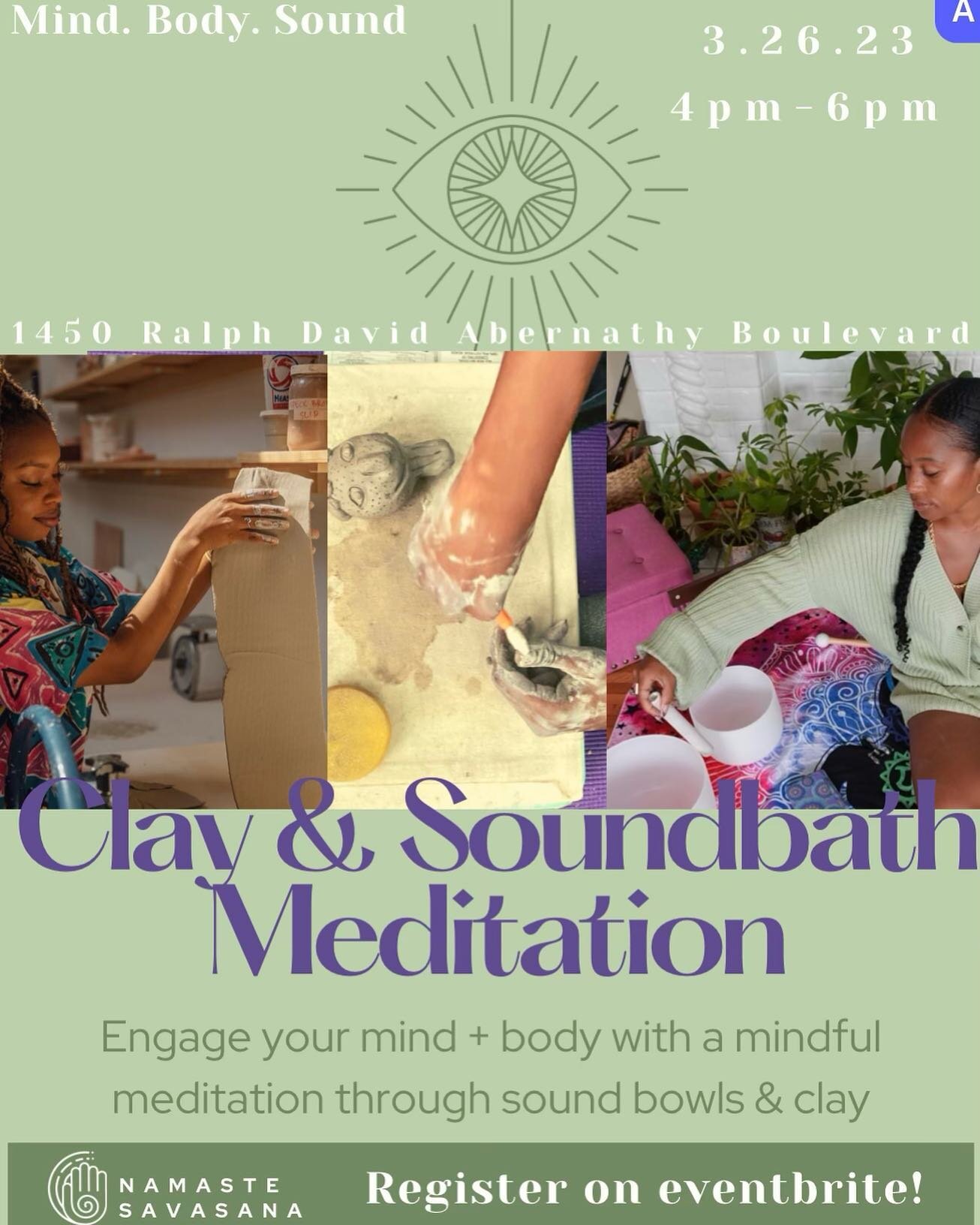 Join us in this relaxing workshop as we tap into creativity with clay work with @ceramics.byangelique while our mind and body is serenaded with a sound bowl meditation led by @iamashleycurtis link in her bio.